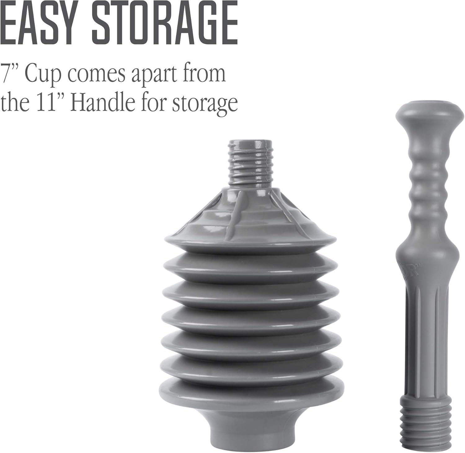 JS Jackson Supplies Professional Bellows Toilet Plunger - Grey