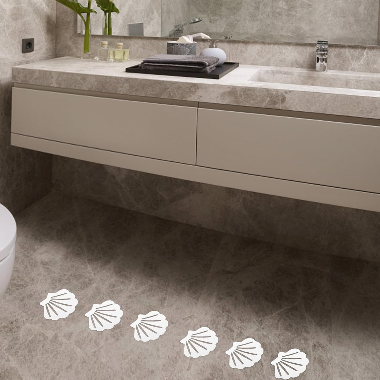 Shell Shaped Anti-Slip Bathtub Stickers 12 Pack