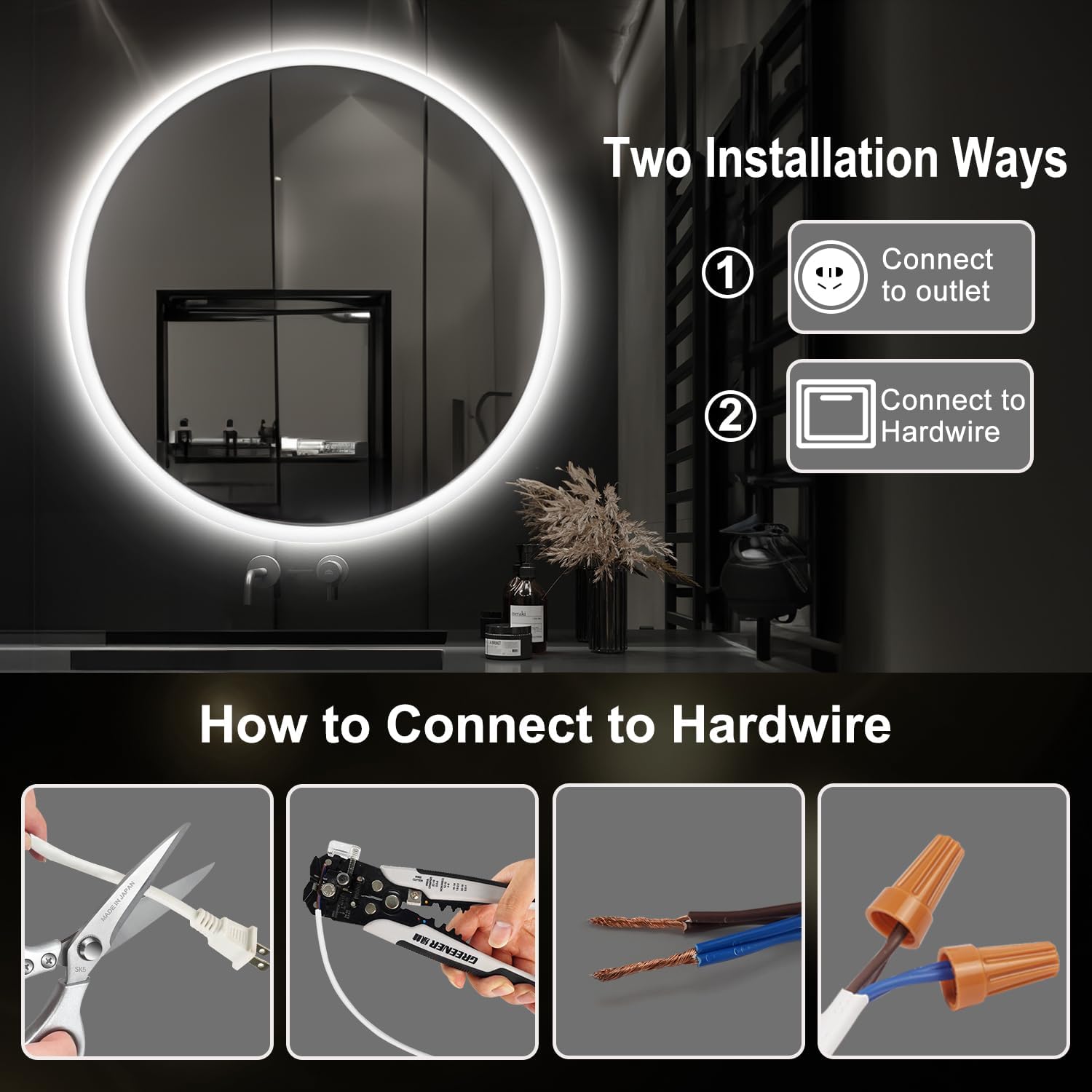 Sbagno 24 Smart Mirror with Bluetooth and Anti-Fog