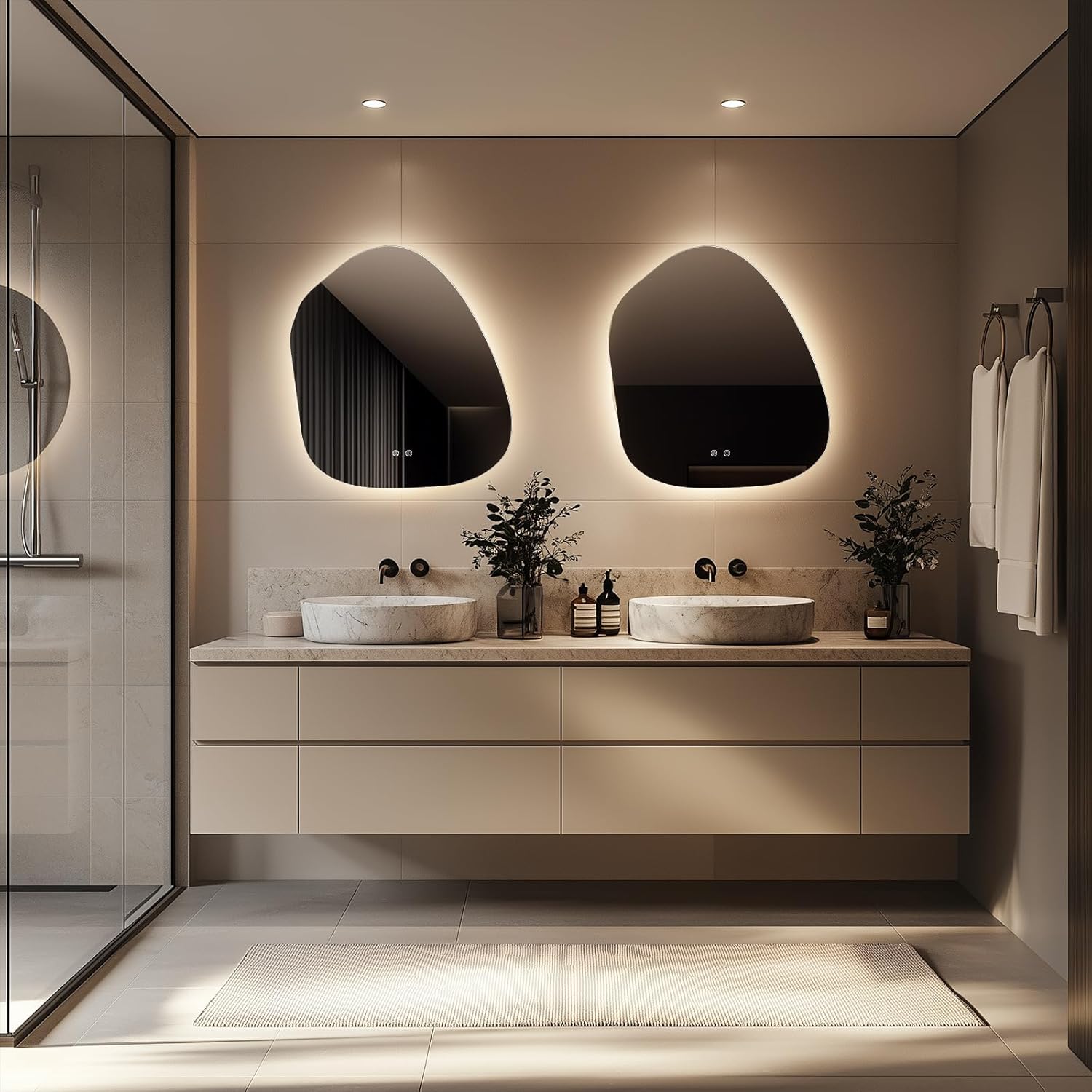 WallBeyond LED Bathroom Mirror with Dimmable Light and Anti-Fog Function