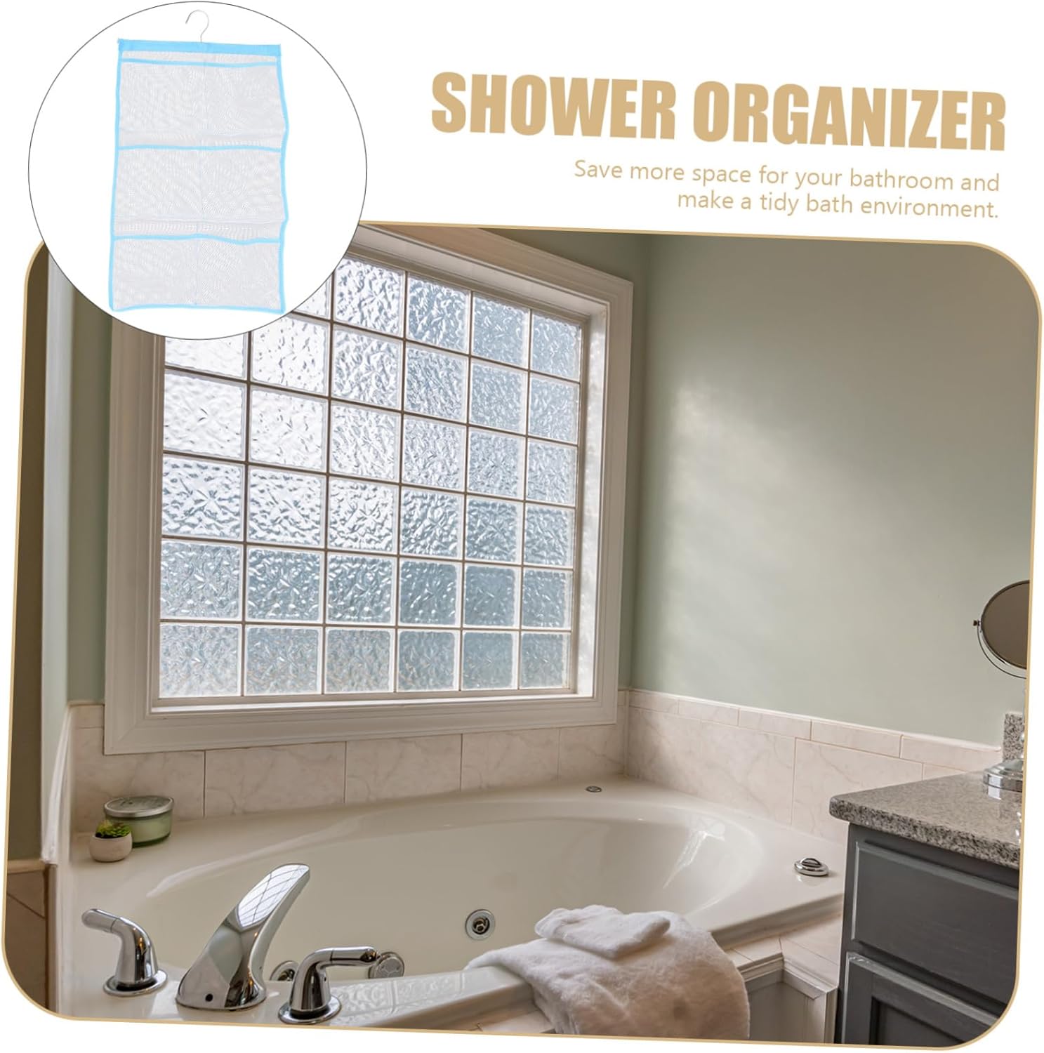 Cabilock Mesh Shower Bag 6 Pocket Organizer Easy Install
