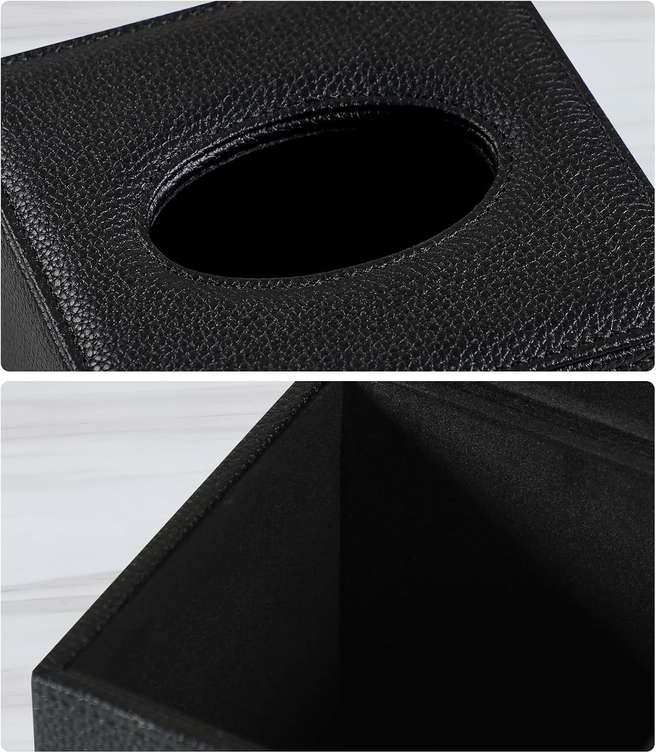 JLAMBOM Magnetic Tissue Box Cover Square Holder Black