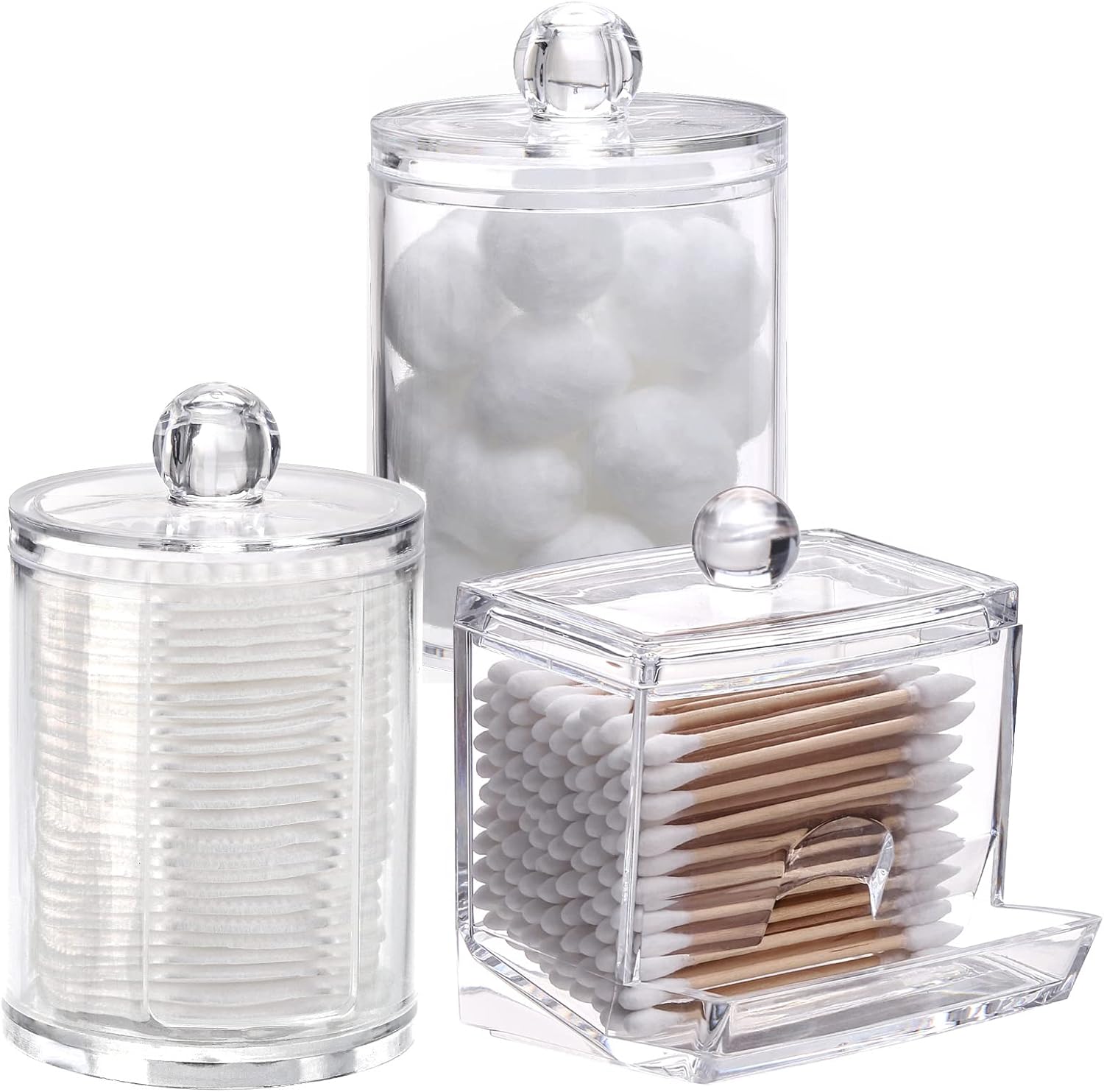 Tbestmax Bathroom Organizer Set - 3 Canisters with Plastic Lids