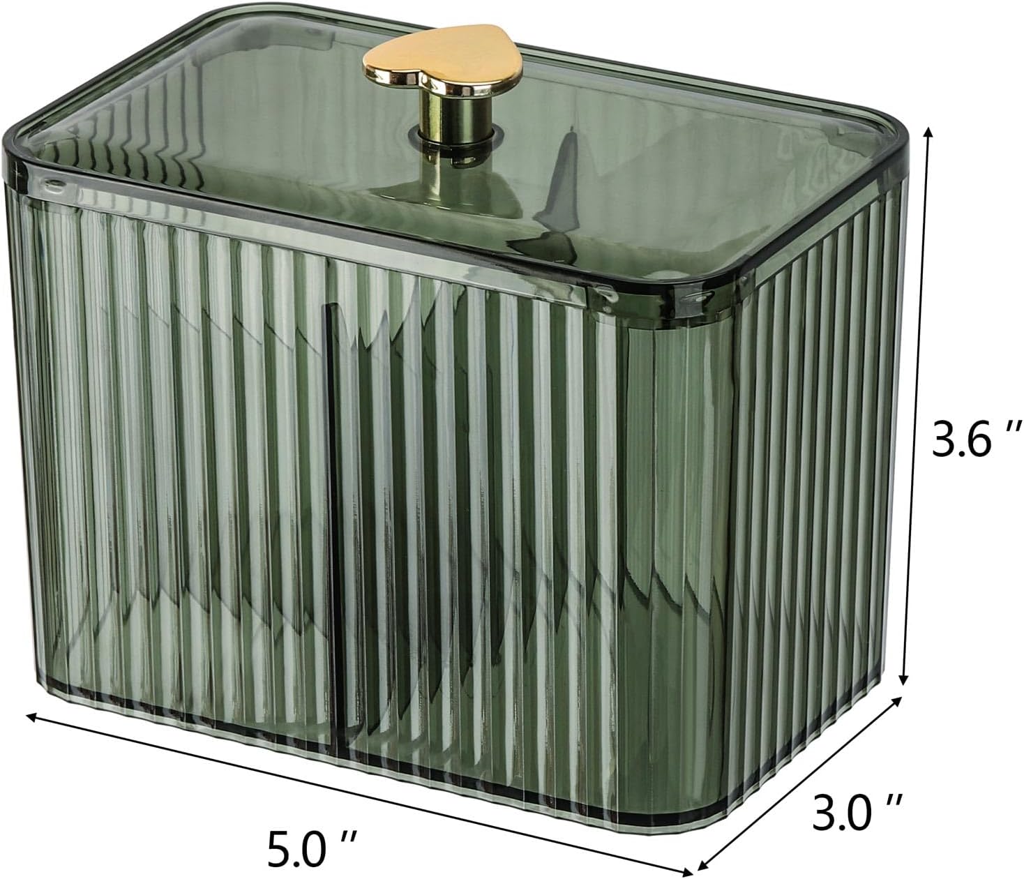 Tbestmax Qtip Holder Dispenser 3-Section Clear Container Green