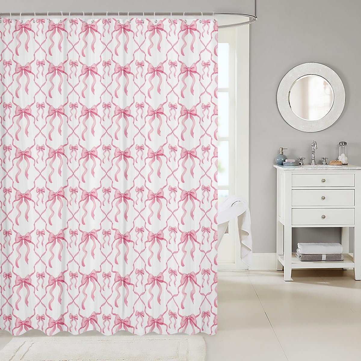 Erosebridal 3D Print Bow Shower Curtain 72x72