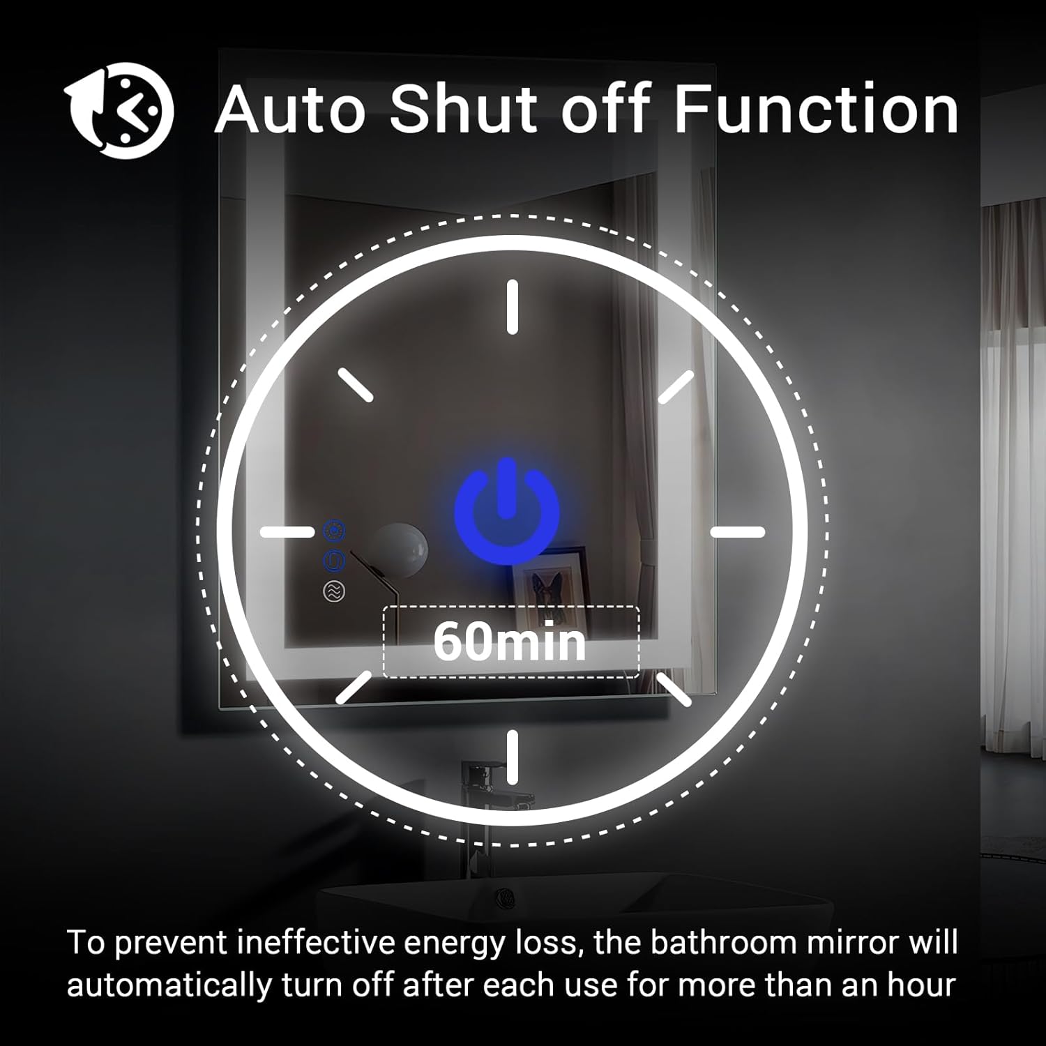 36 x 28 LED Bathroom Mirror with Touch Controls