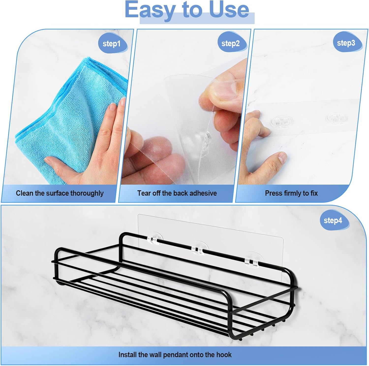 YEHOSHUN Shower Caddy Adhesive 2 Pack Replacement
