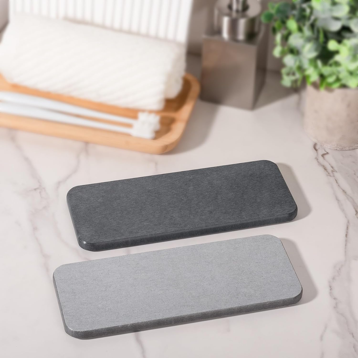 Heagoale Water Absorbing Stone Tray - Dark Grey
