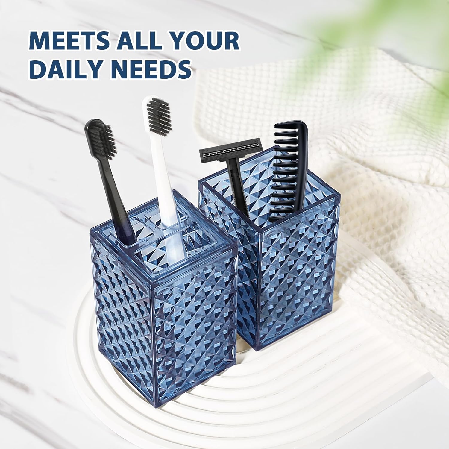 4 Pack Blue Acrylic Bathroom Accessories Set