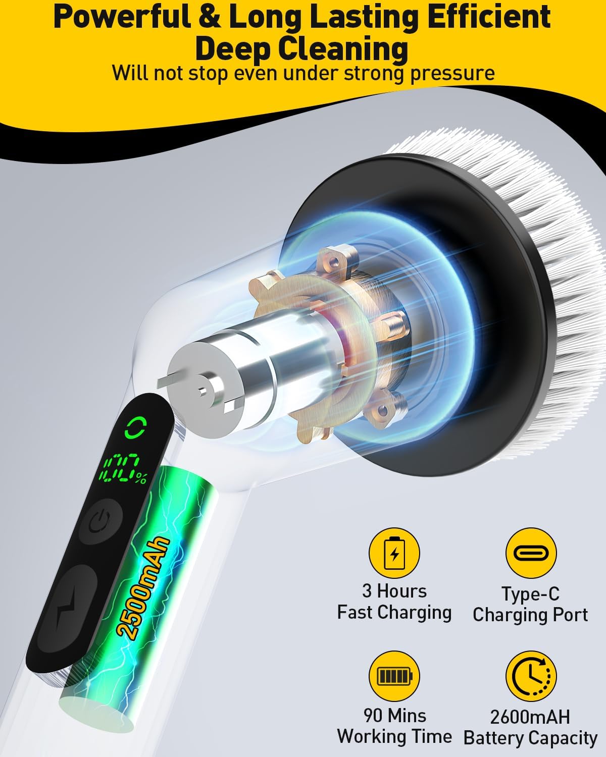 Electric Spin Scrubber Bathroom Cleaner Cordless 2 Speed