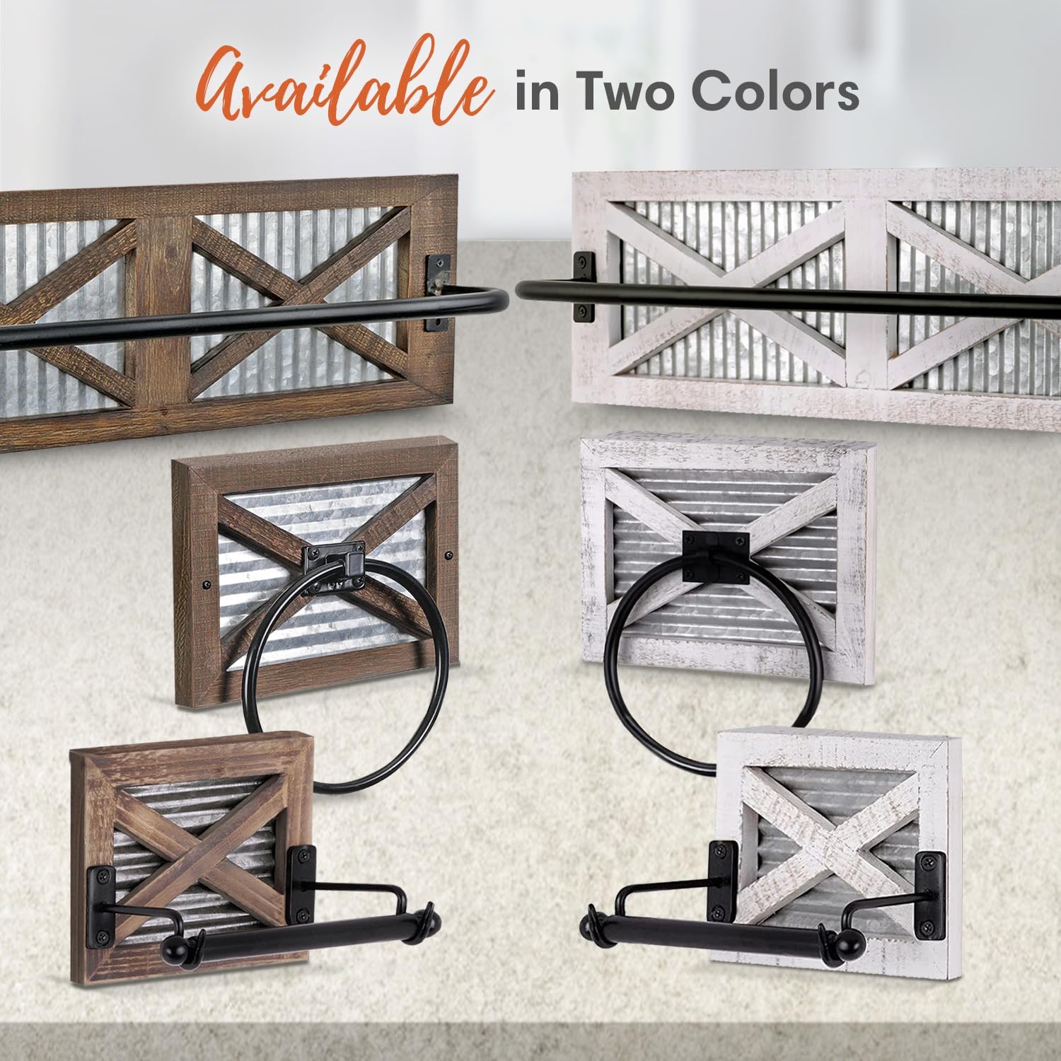 Autumn Alley Rustic Farmhouse 3PCS Towel Set Holder