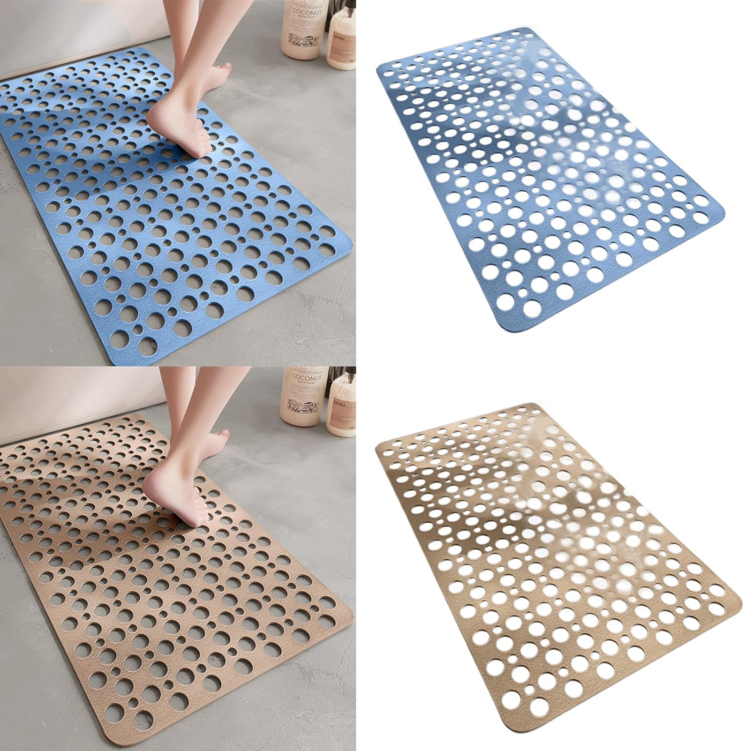 Haoyull Nonslip Waterproof Bathroom Mats with Suction Cups
