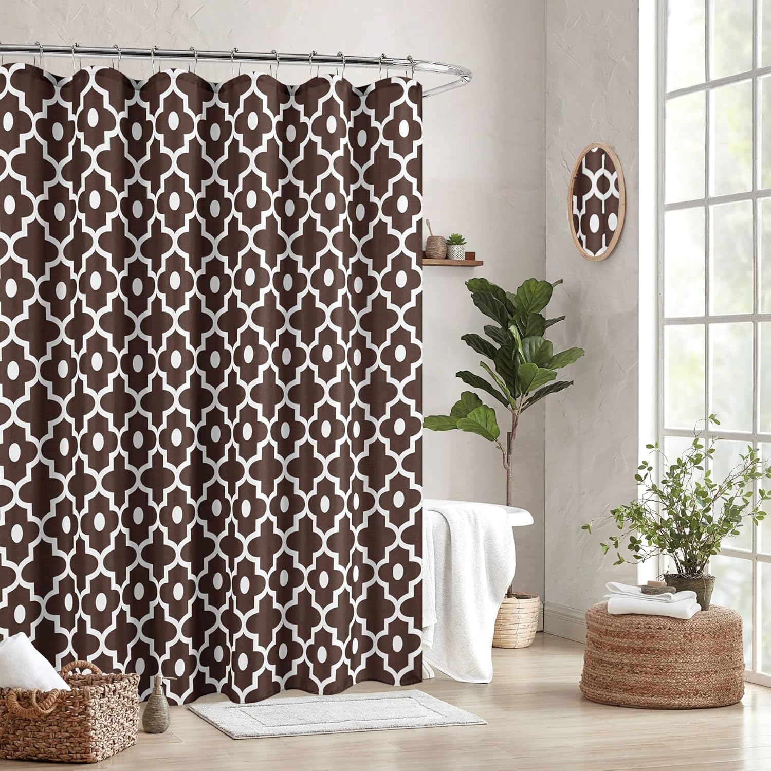 Biscaynebay Textured Brown Shower Curtain 72x72