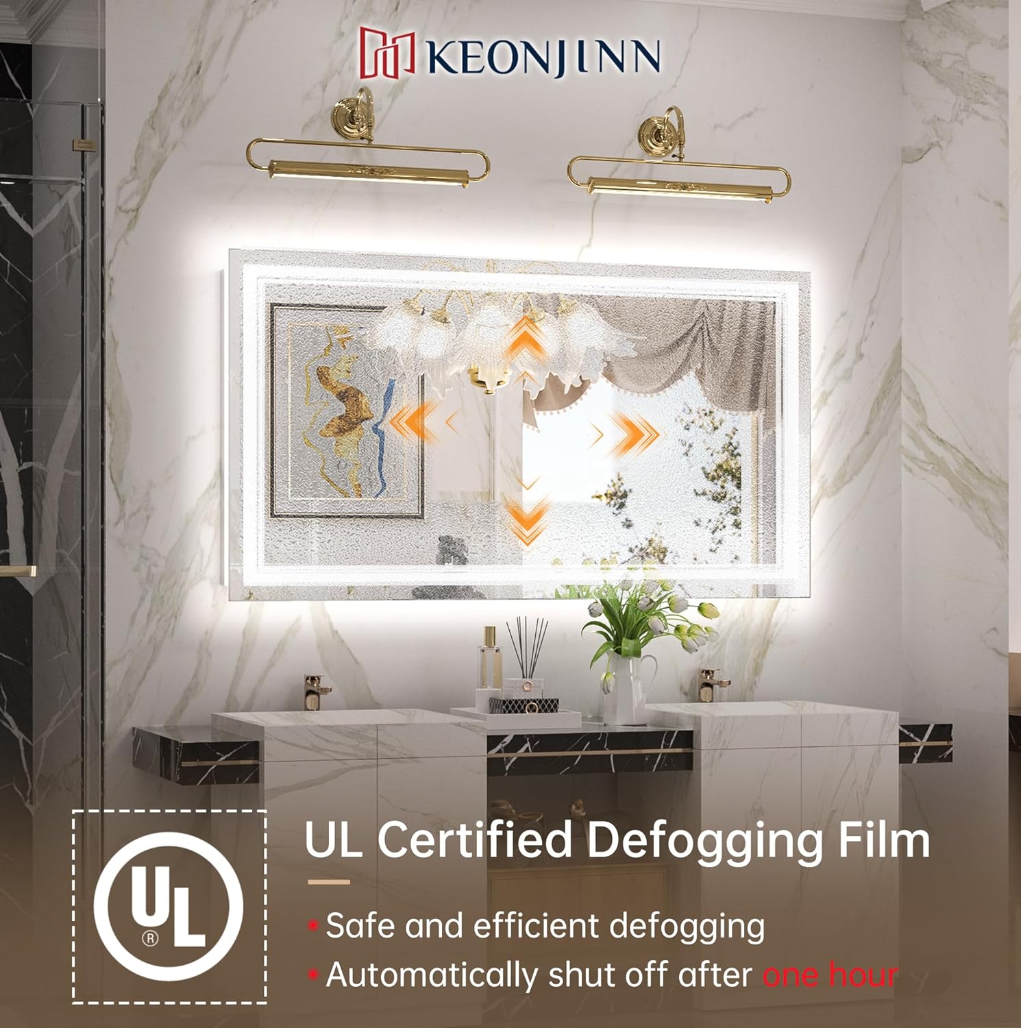 Keonjinn 55x30 LED Mirror with Frontlit and Backlit
