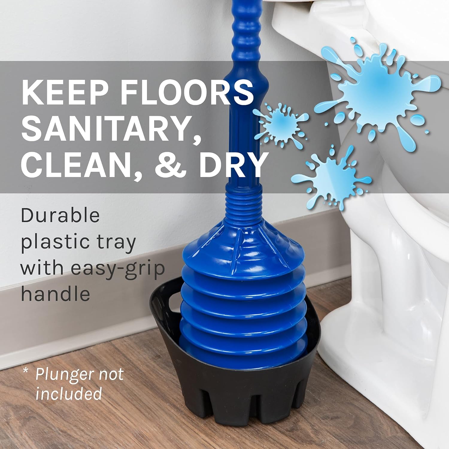 JS Jackson Supplies Universal Black Drip Tray for Toilet Plunger 1