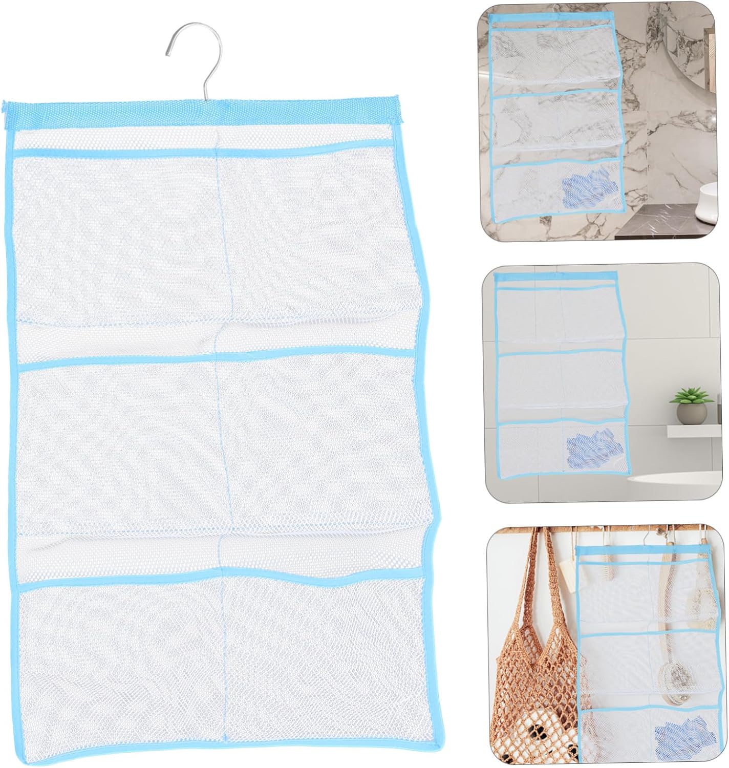 Ciieeo Mesh Shower Organizer Quick Dry Storage with Single Hook