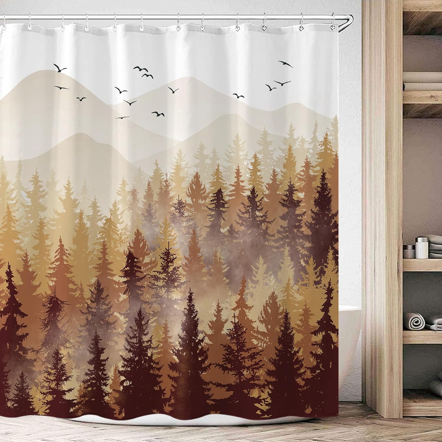 Accnicc Ombre Forest Shower Curtain 72 x 72