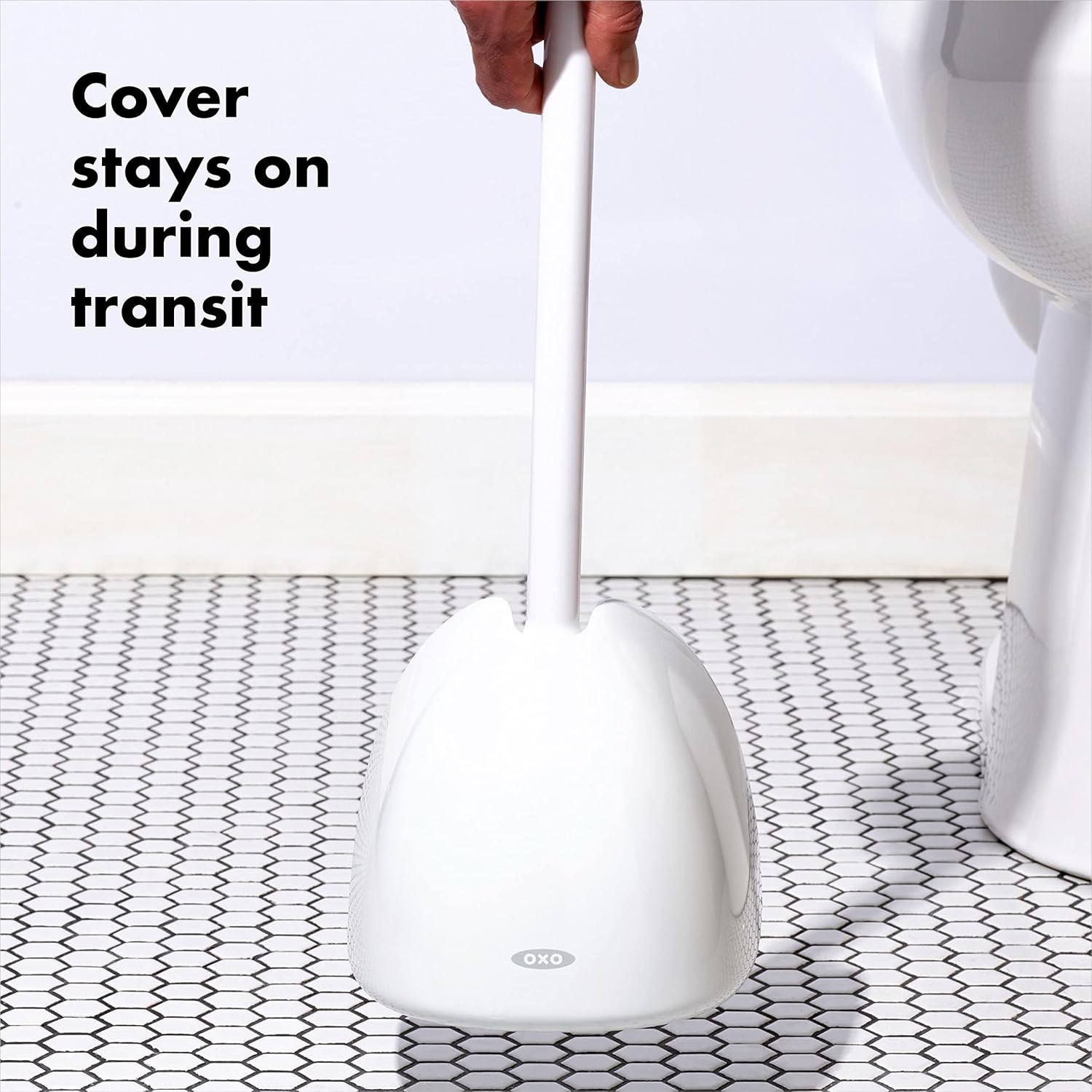 OXO Good Grips Toilet Plunger with Cover White 1