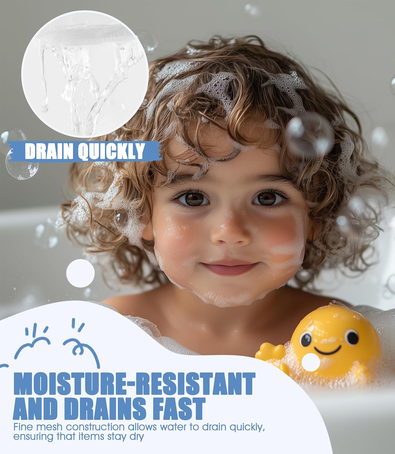 ZOBUU 2 Compartment Horizontal Bath Toy Storage Rack