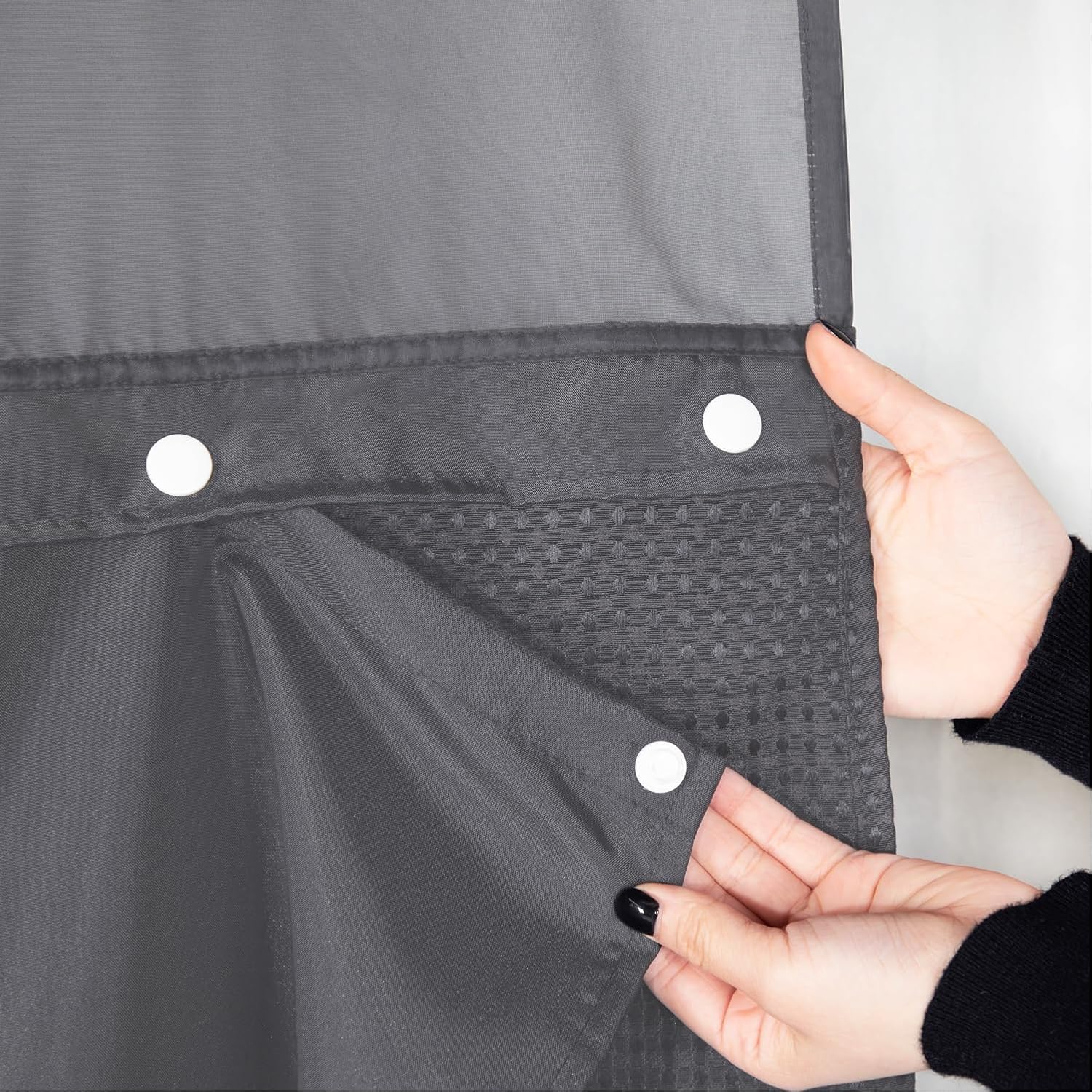 Eachope 1 Pack 70x60 Grey Snap-In Shower Curtain Liner