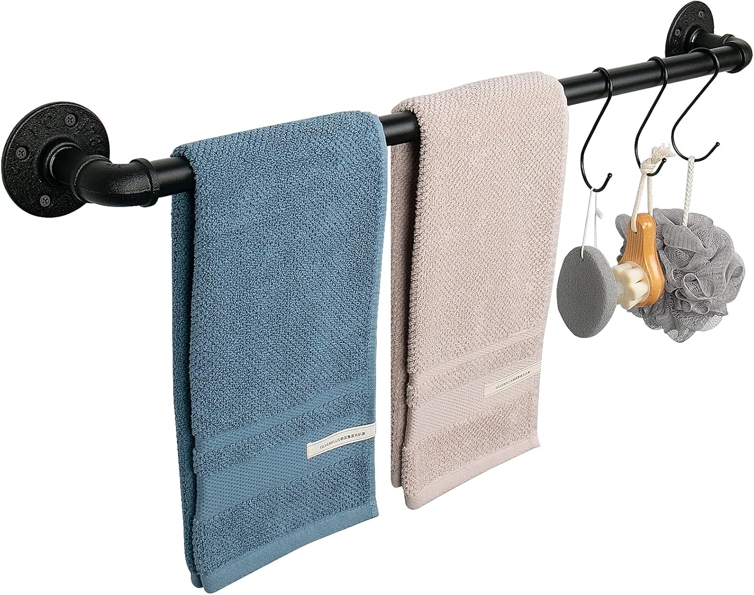 Jeasor Industrial Pipe Towel Rack Black 32 Inch