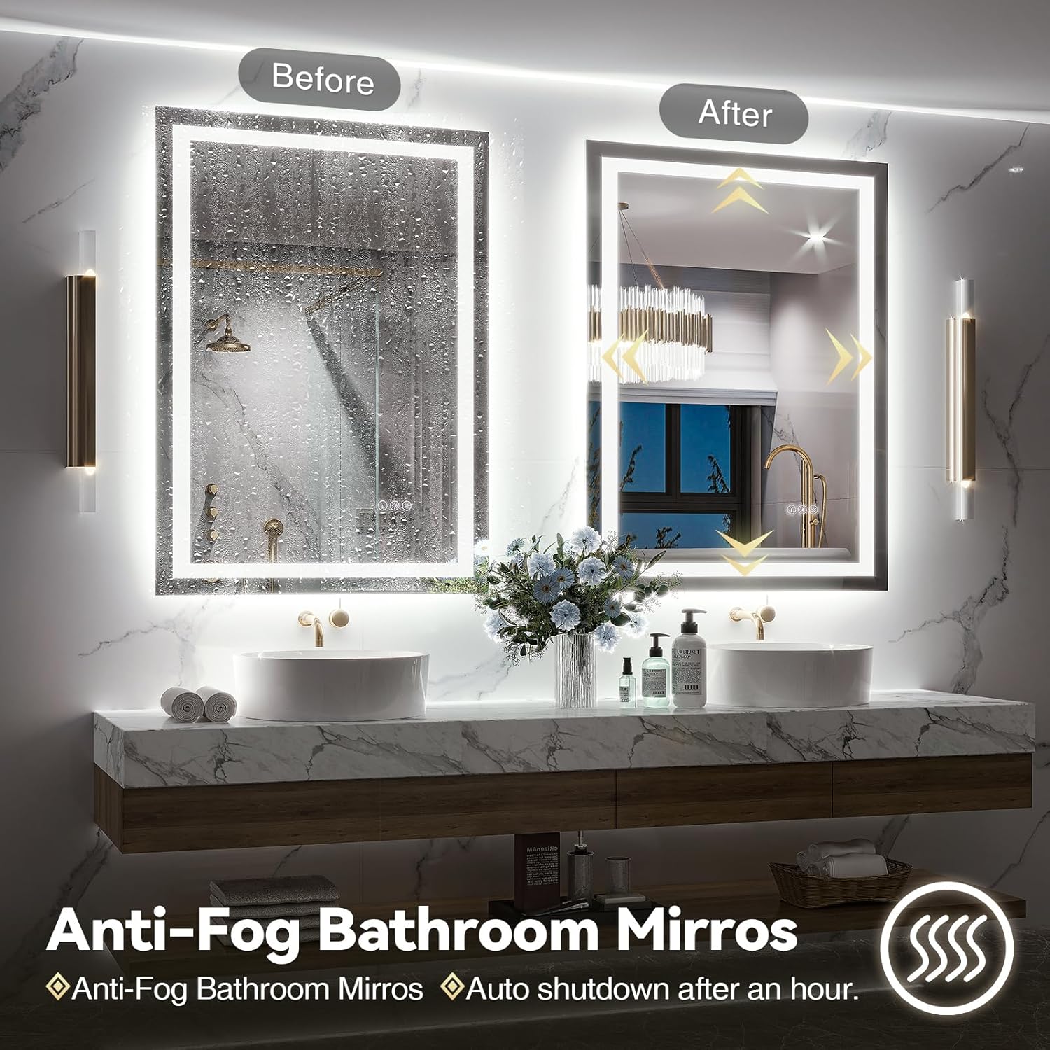 Brightify LED Bathroom Mirror 28x36 Dual Lighting