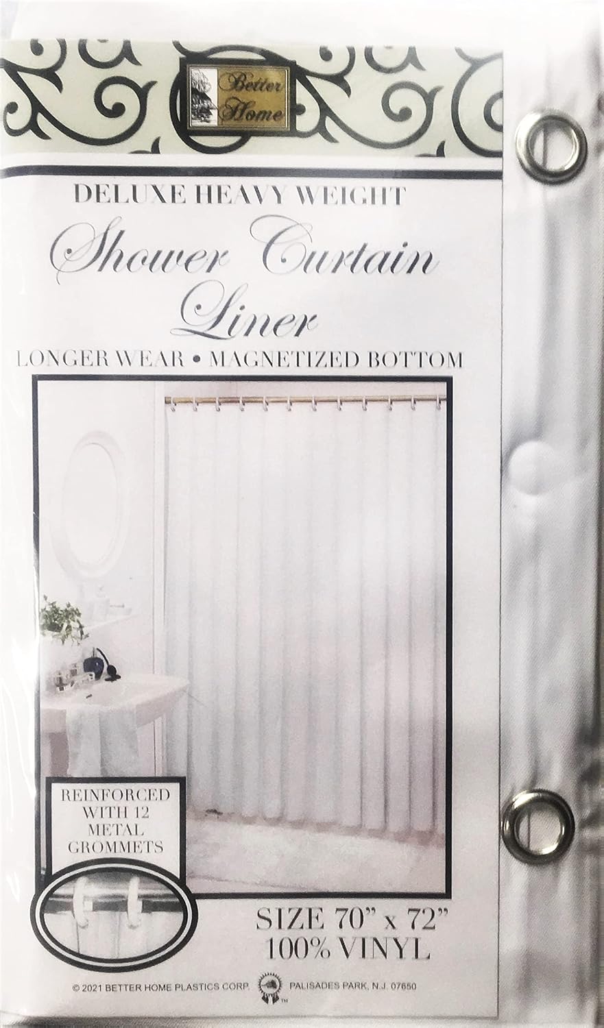 Better Home Deluxe Heavy Weight Shower Curtain Liner White