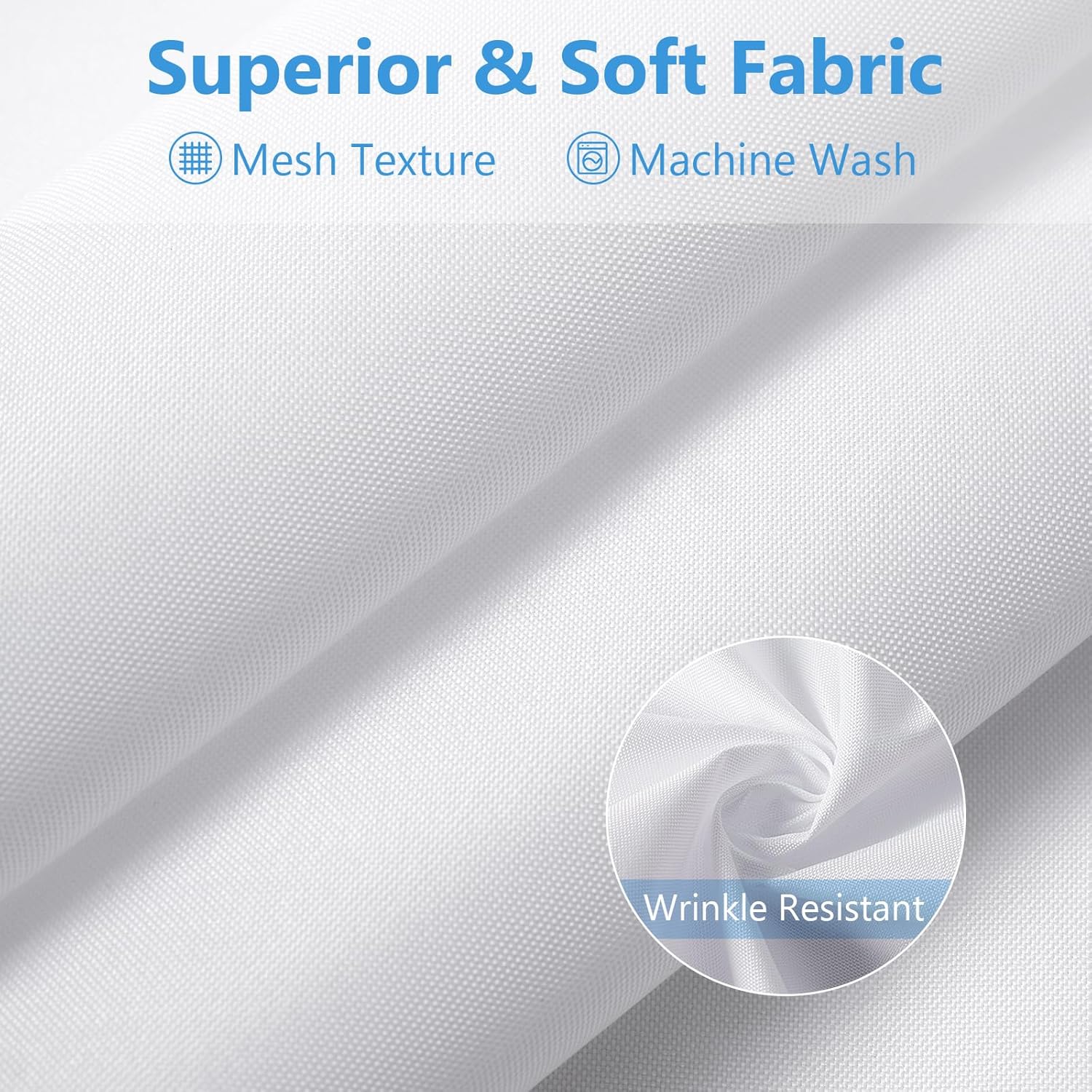 120GSM Waterproof Shower Curtain Liner with 3 Magnets - TPU Coating 71x72 Inch White