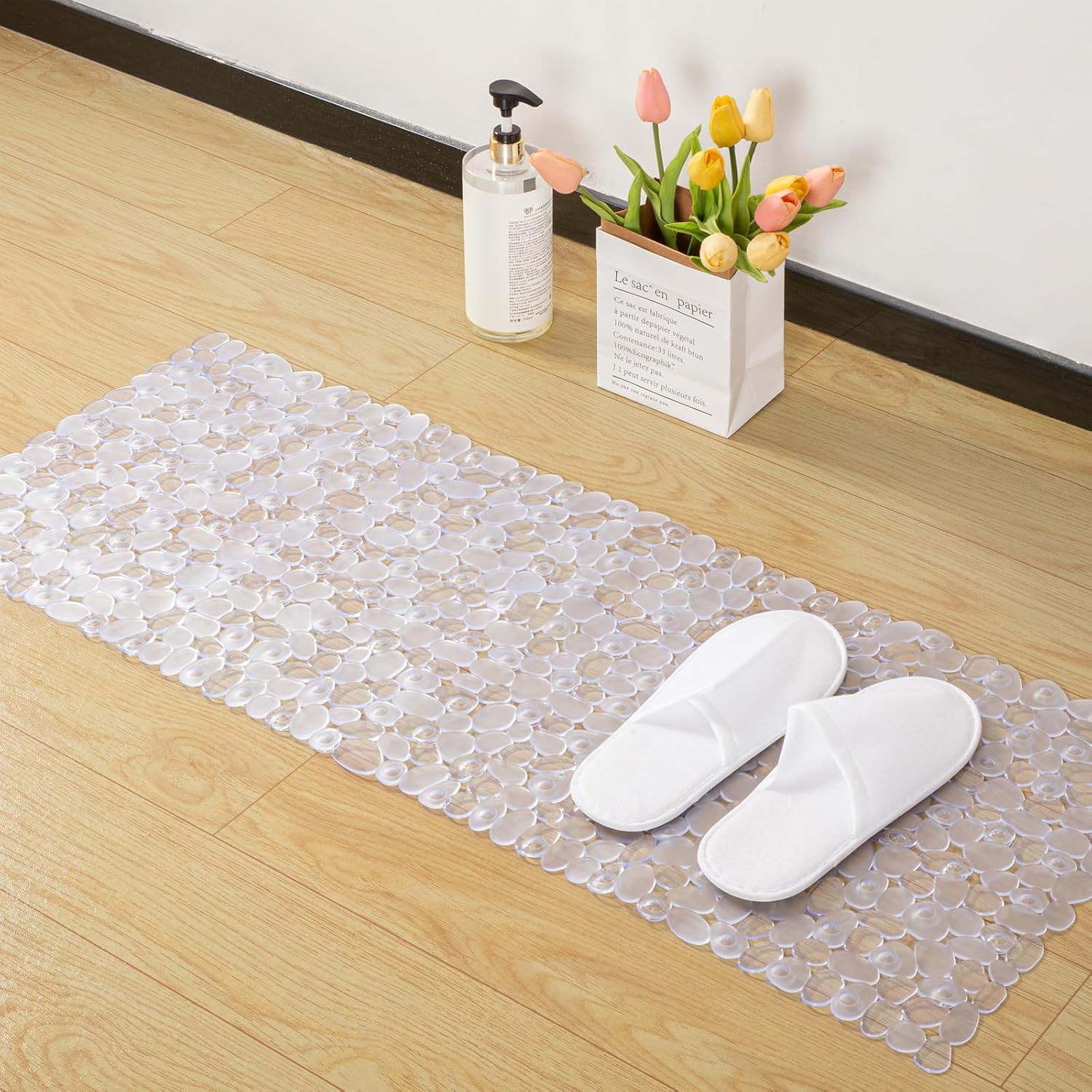 Non-Slip Bathtub Mat with Suction Cups and Drainage Holes