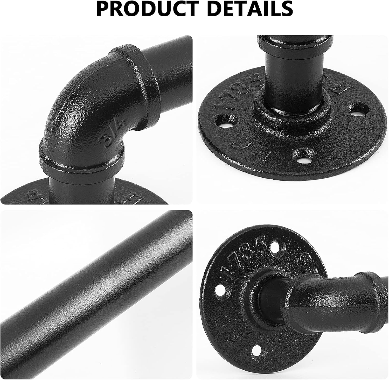 Jeasor Industrial Pipe Towel Rack Black 32 Inch