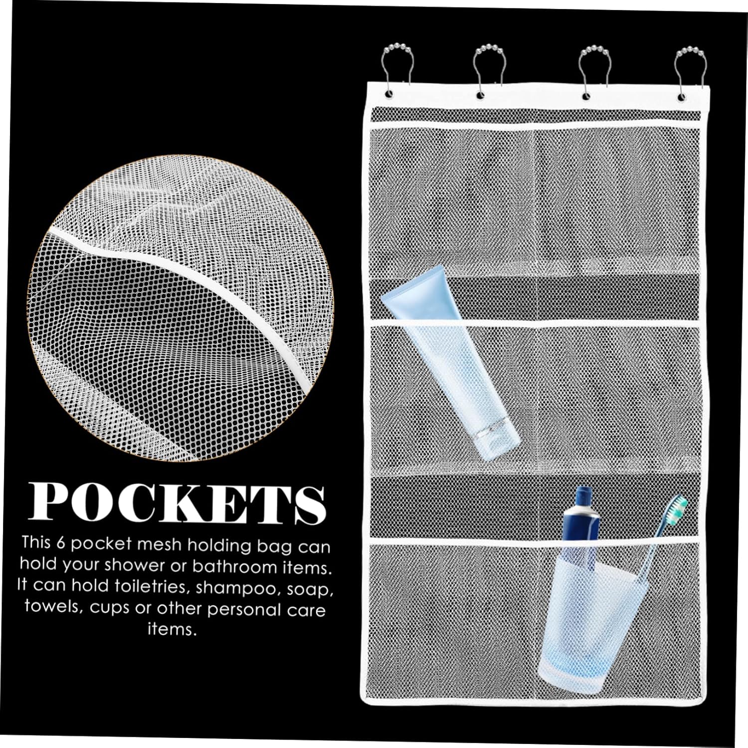 Zerodeko Mesh Shower Caddy with Hook for Family and Dorms