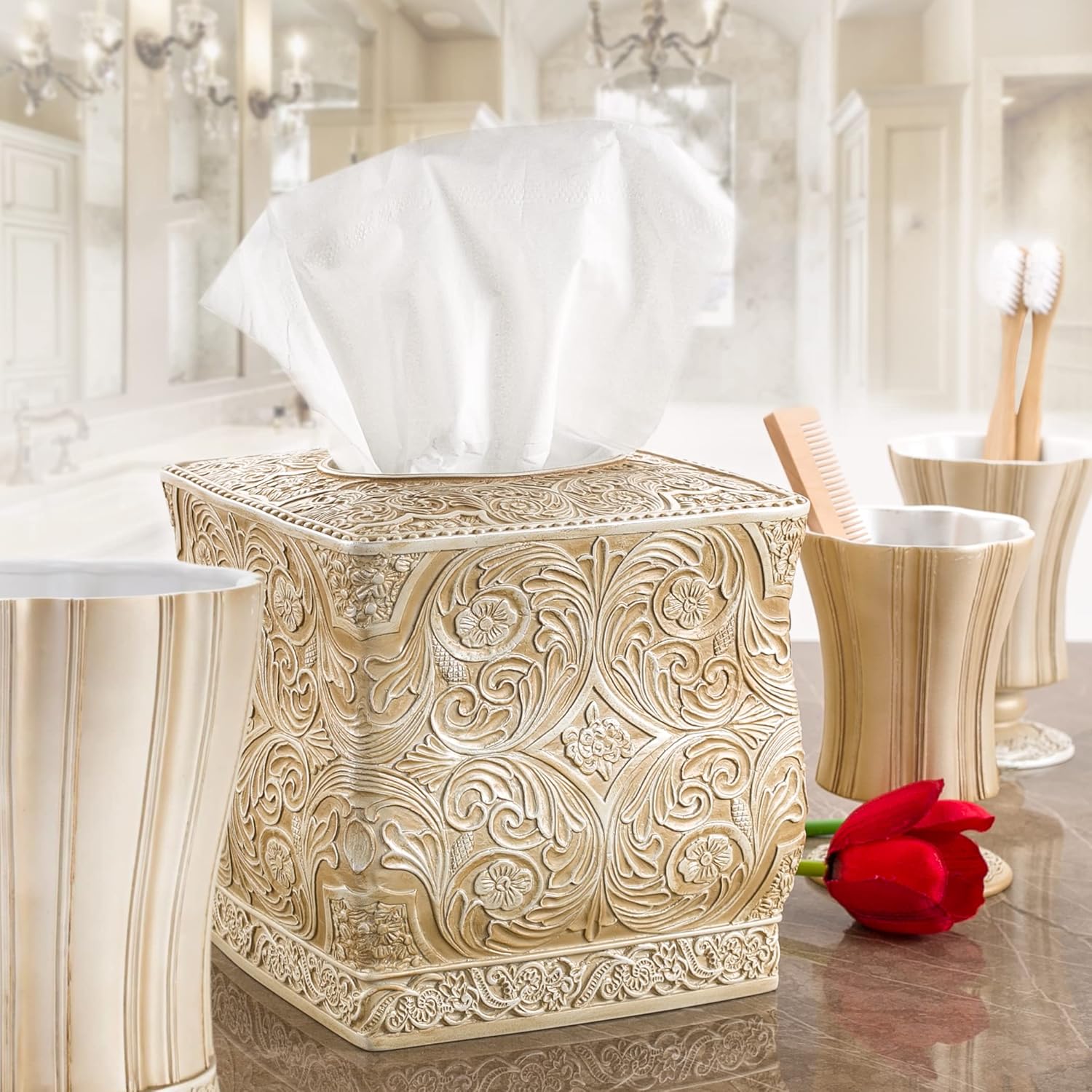 Creative Scents Victoria Bathroom Trash Can - Decorative Waste Bin