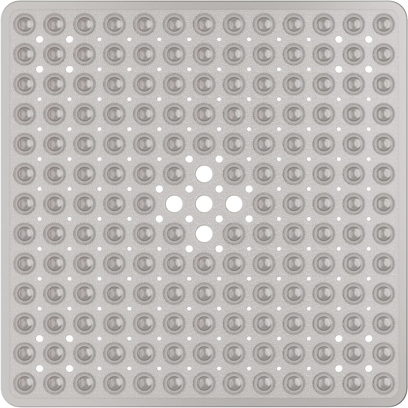 XIYUNTE Square Non Slip Bath Mat - 21x21inch Clear Grey