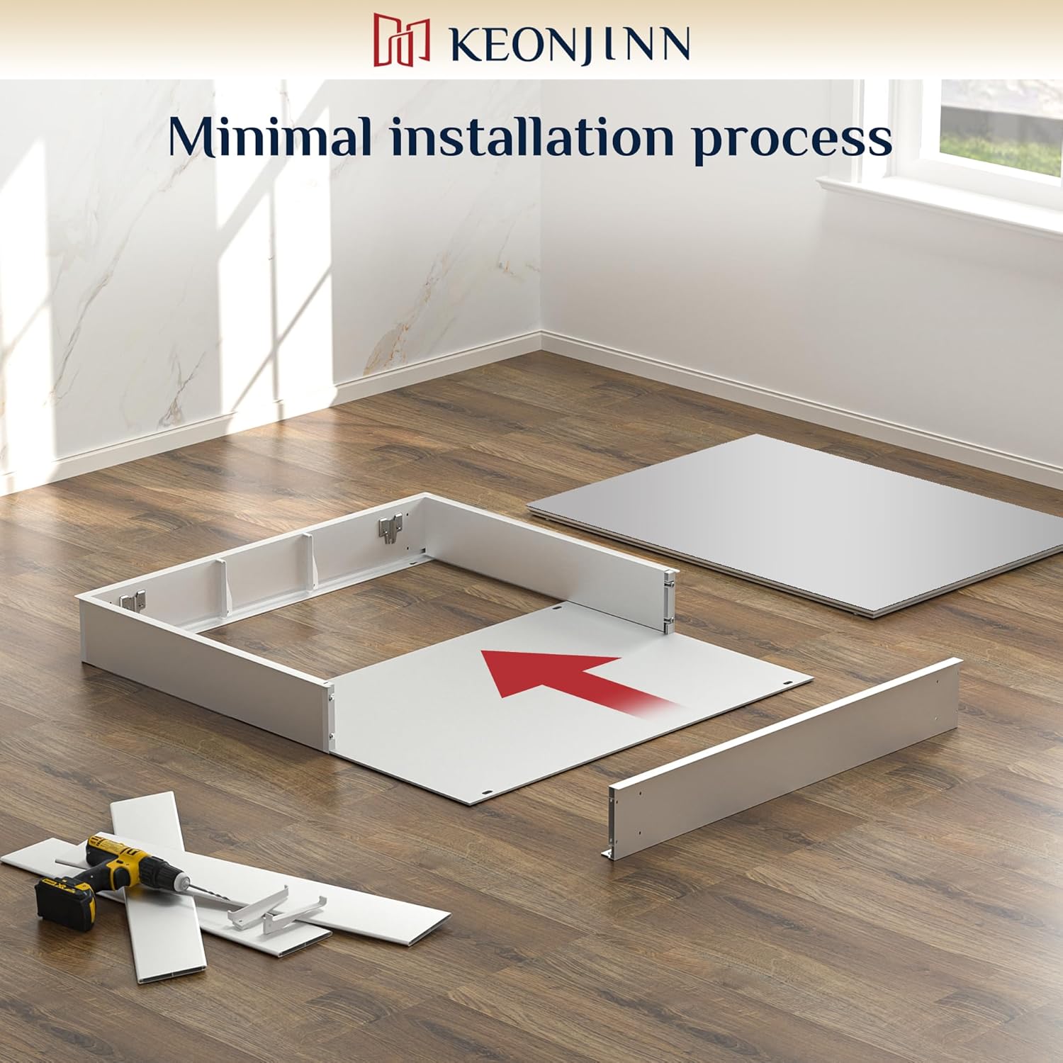 Keonjinn 30x26 Inch Medicine Cabinet with Mirror Silver Frame
