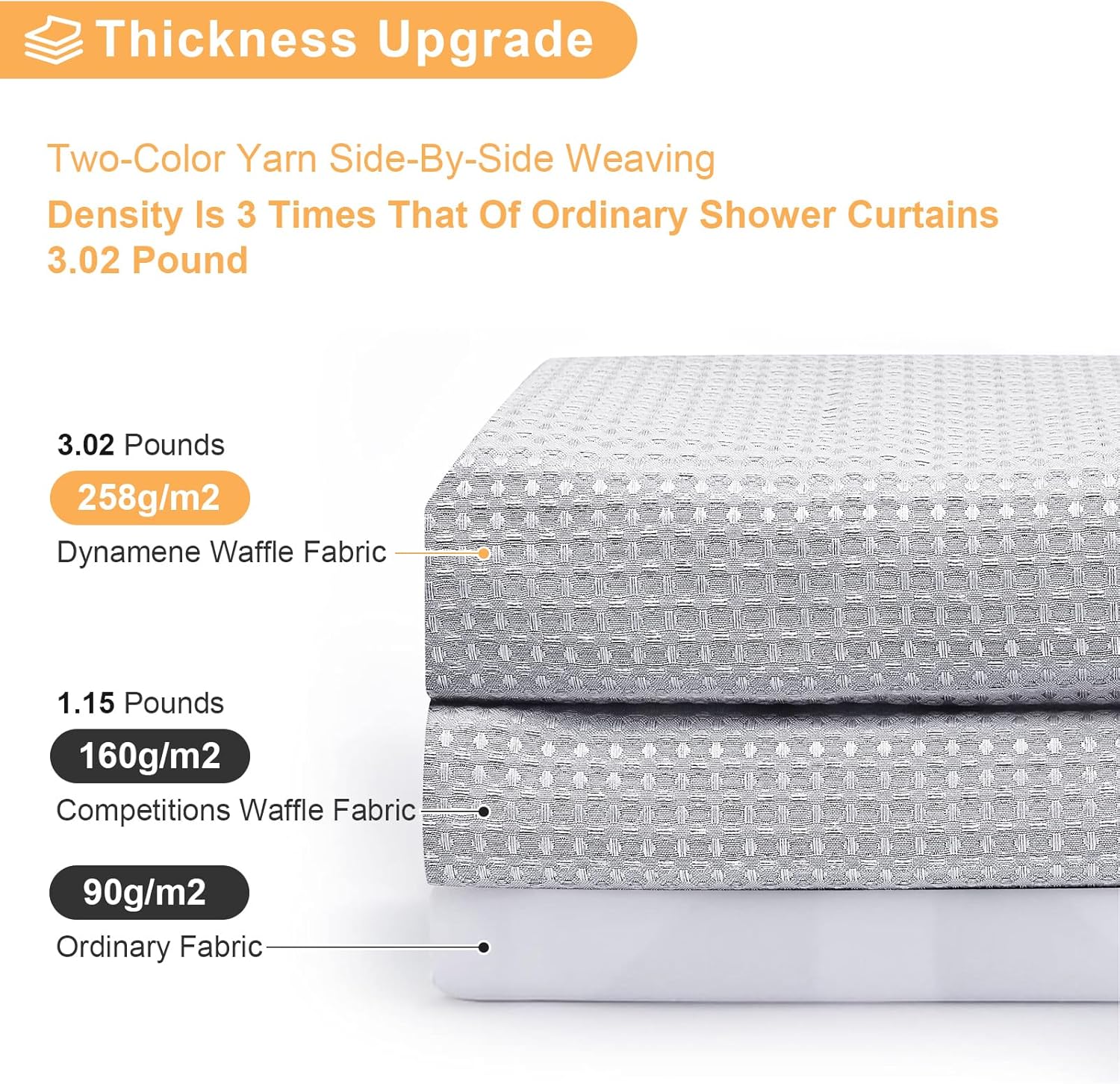 LaCyan Waffle Shower Curtain Set