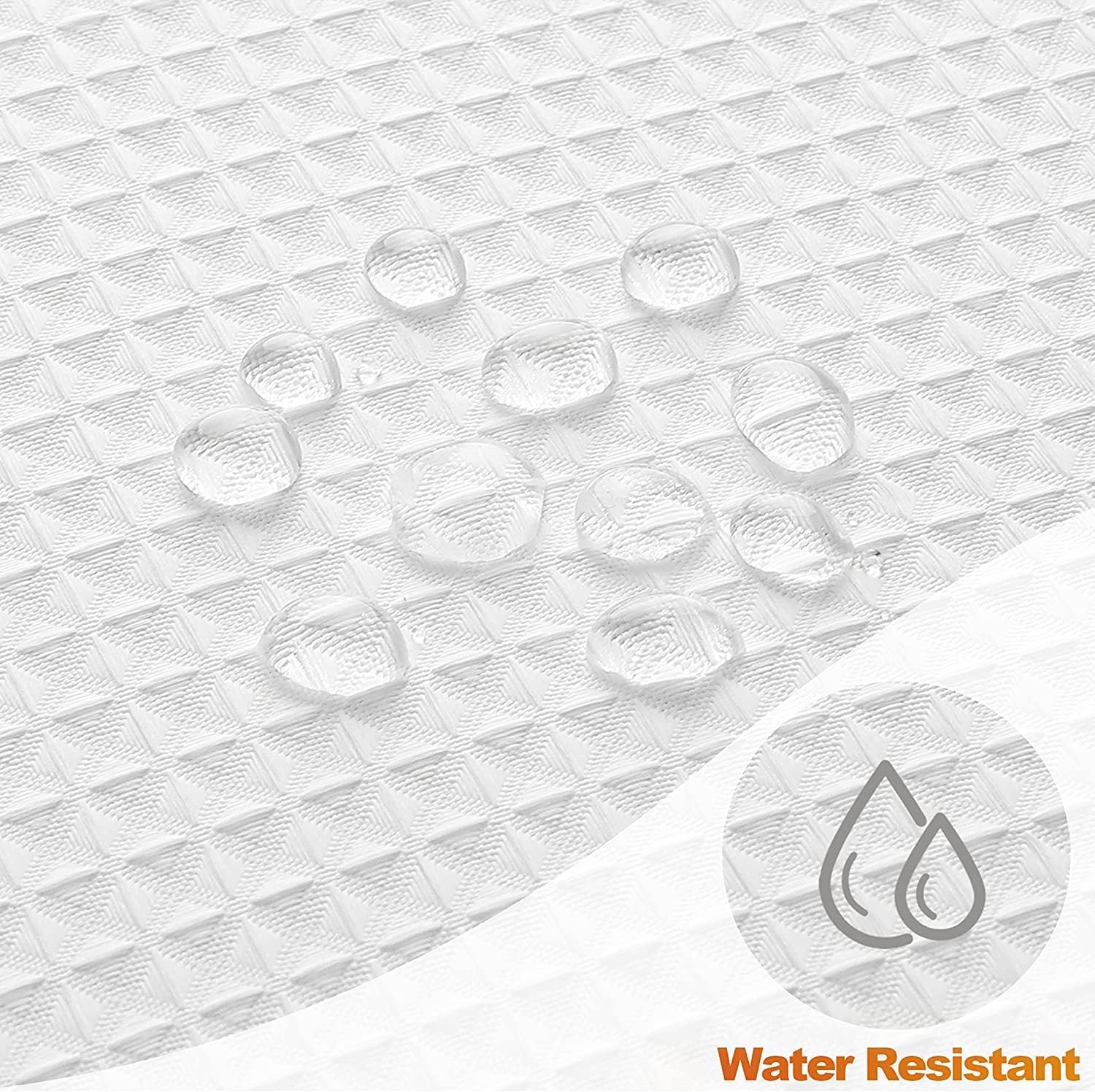 MISS SELECTEX Waterproof Waffle Shower Curtain 230 GSM Heavy Duty White