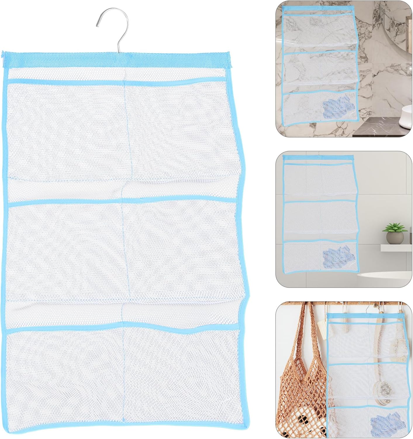 SOLUSTRE 6 Mesh Shower Quick Dry Organizer with Single Hook