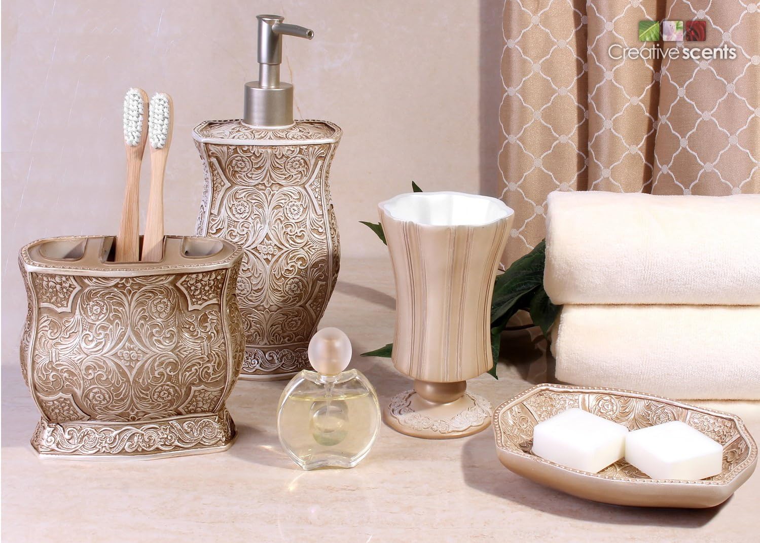 Creative Scents Victoria Bathroom Trash Can - Decorative Waste Bin