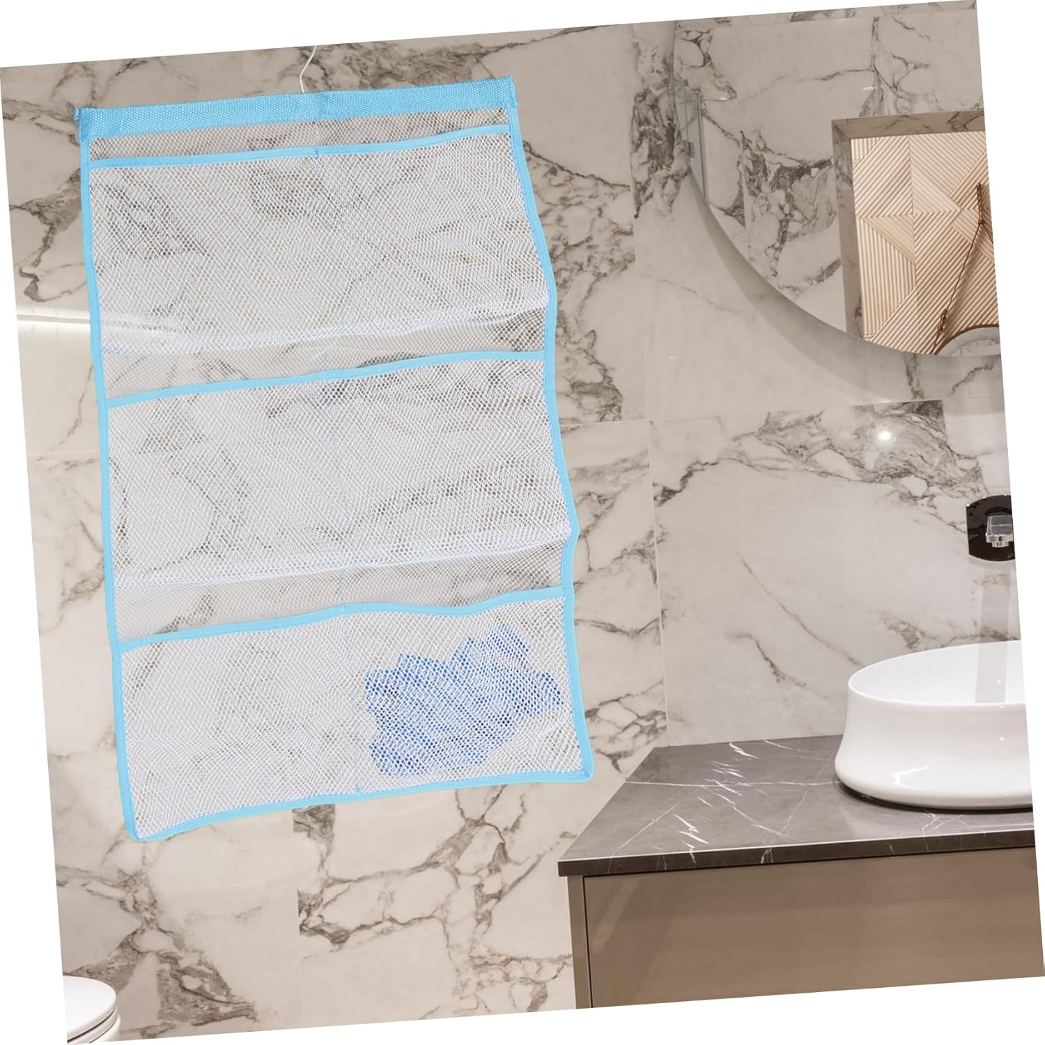 Alipis Mesh Shower Organizer for Shower Curtain Rings