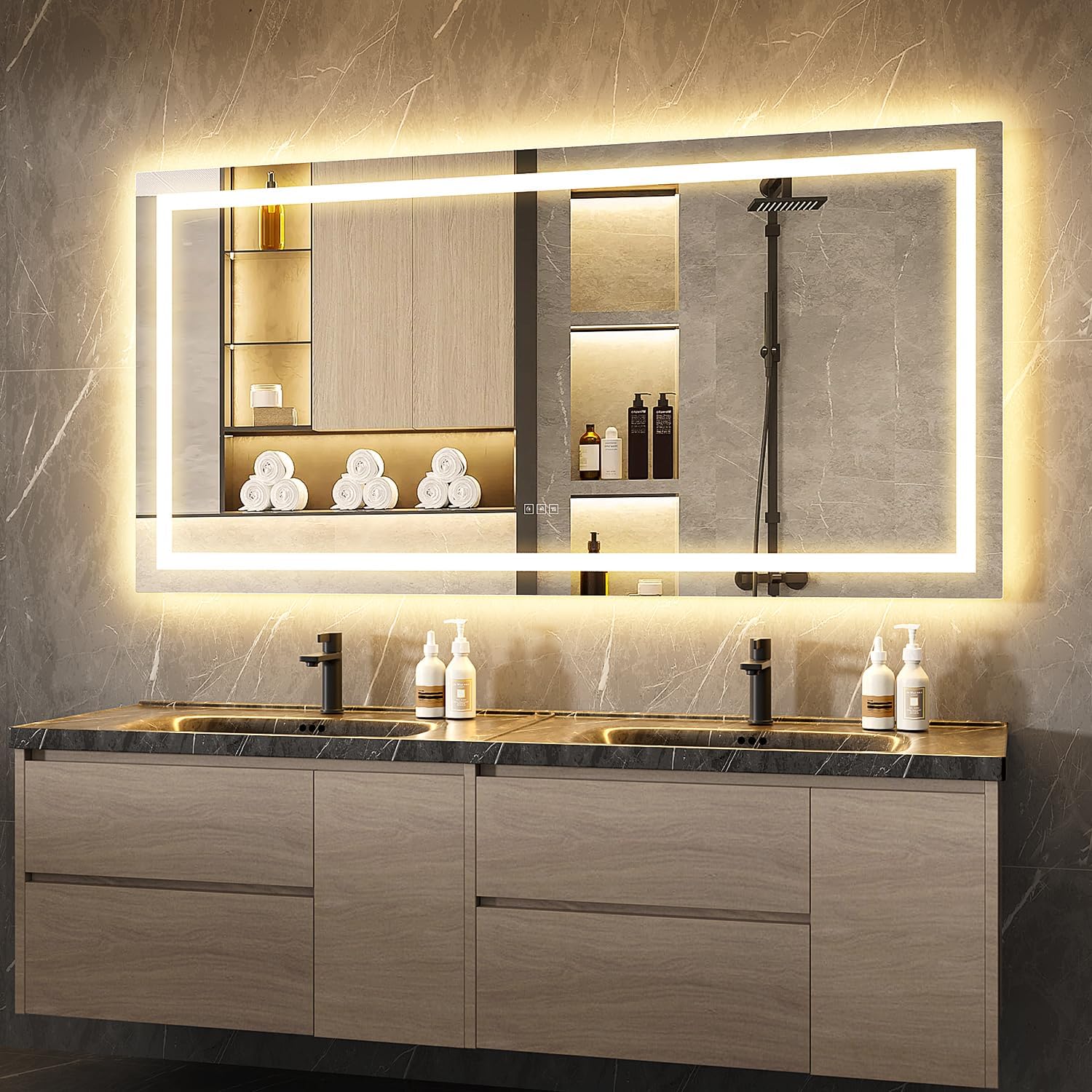LOYAL STAR 72x36 LED Vanity Mirror with Backlit Front Light