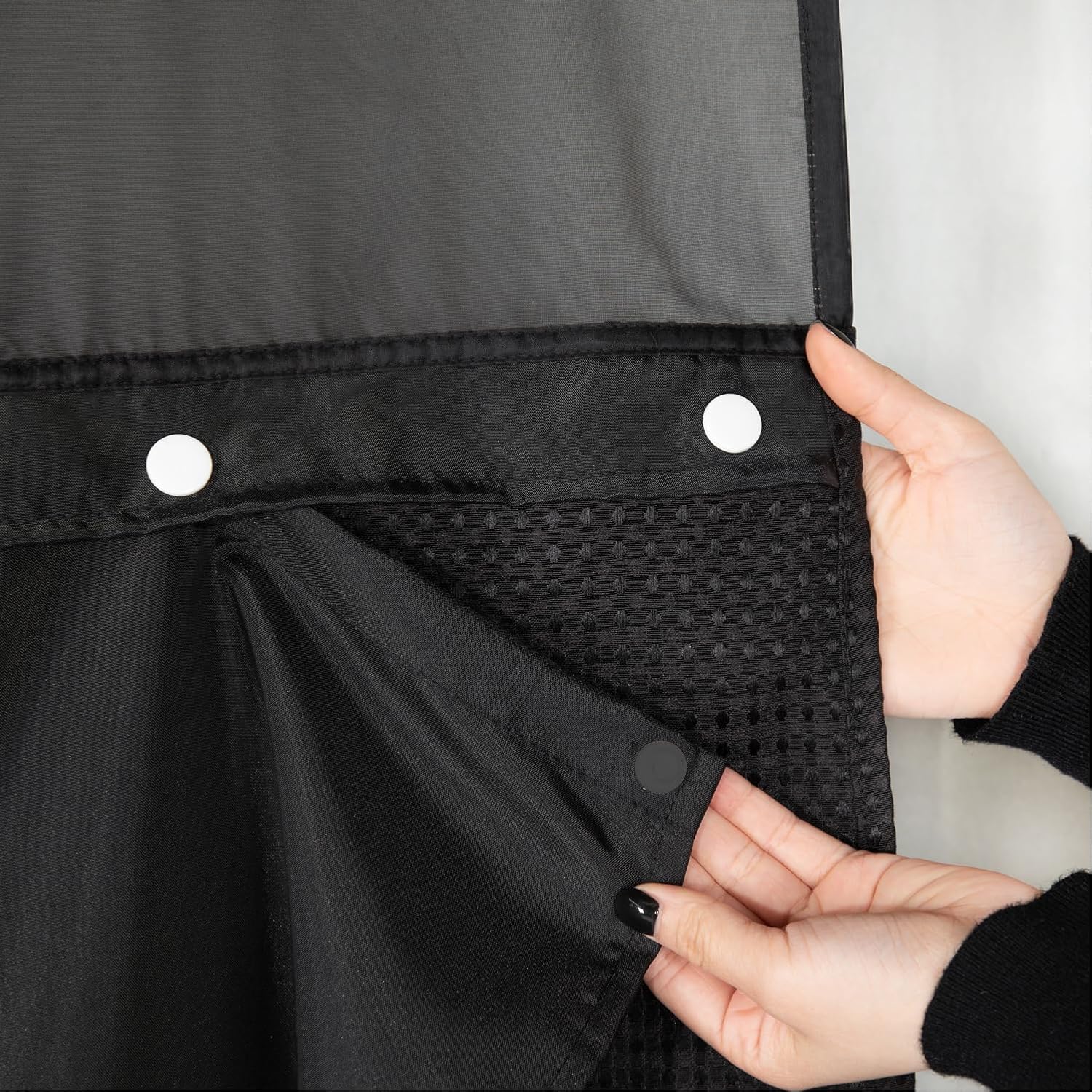 1 Pack Fabric Snap-In Shower Curtain Liner Replacement Black 70x54