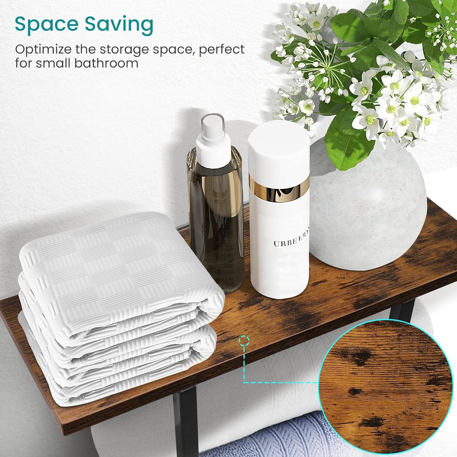 ELITEROO Towel Rack with Shelf and 3 Hooks