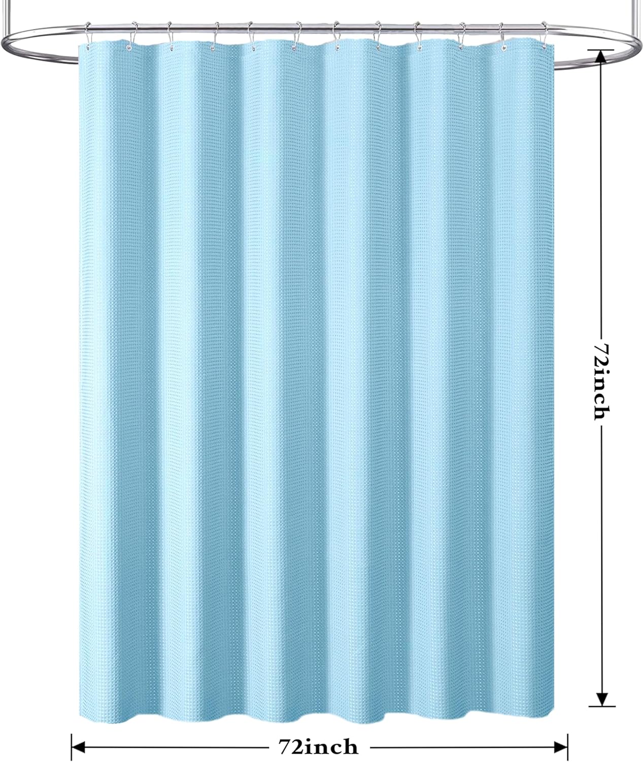 Tititex Solid Sky Blue Shower Curtain Liner with 2 Magnets 1