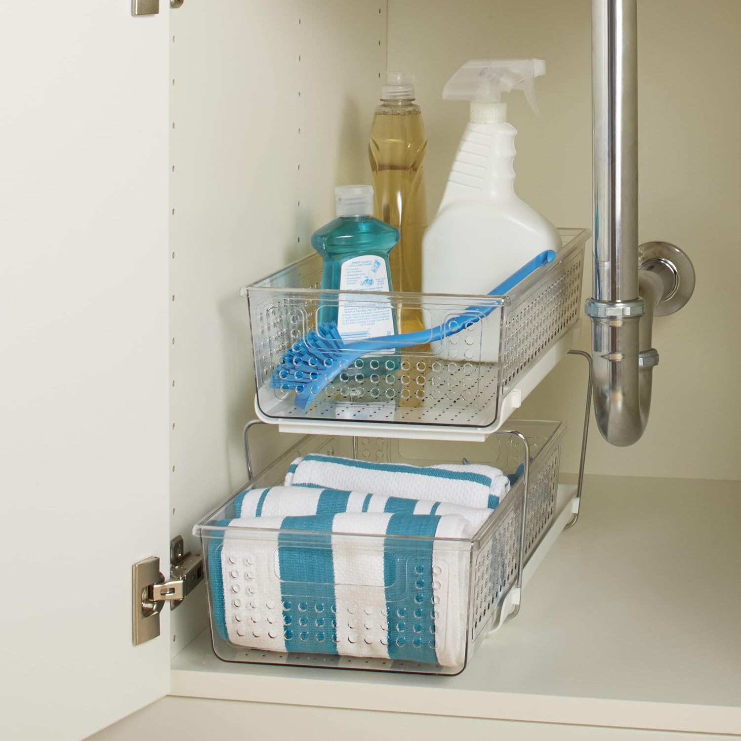 Madesmart 2 Tier Storage Baskets with Handles