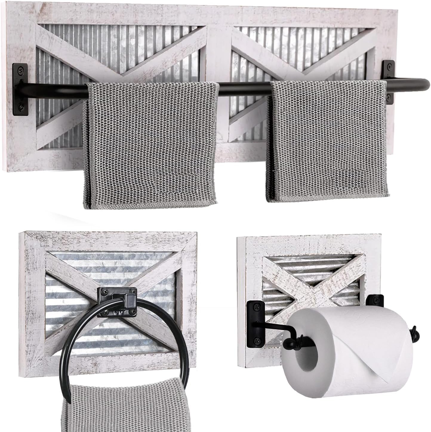 Autumn Alley Rustic Farmhouse 3PCS Towel Set Holder
