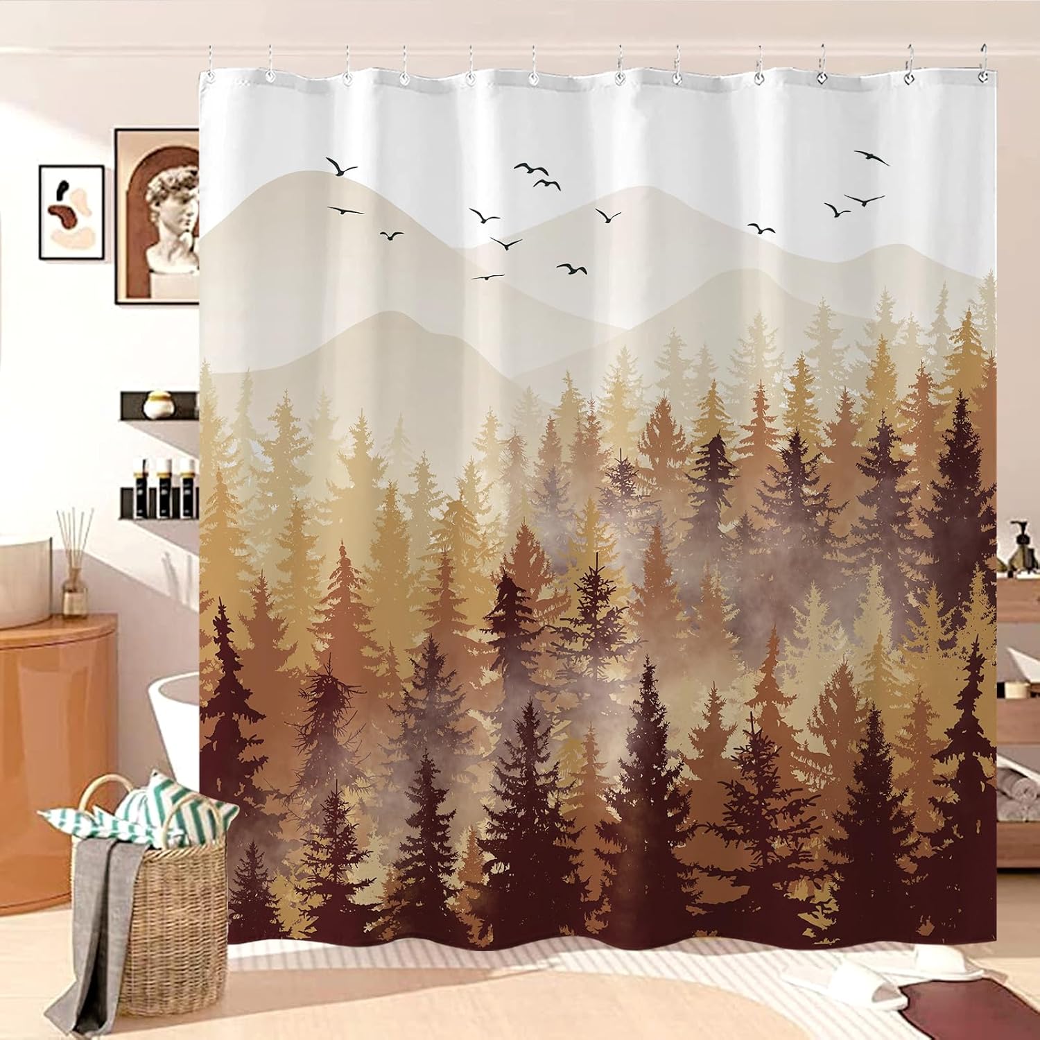Accnicc Ombre Forest Shower Curtain 72 x 72