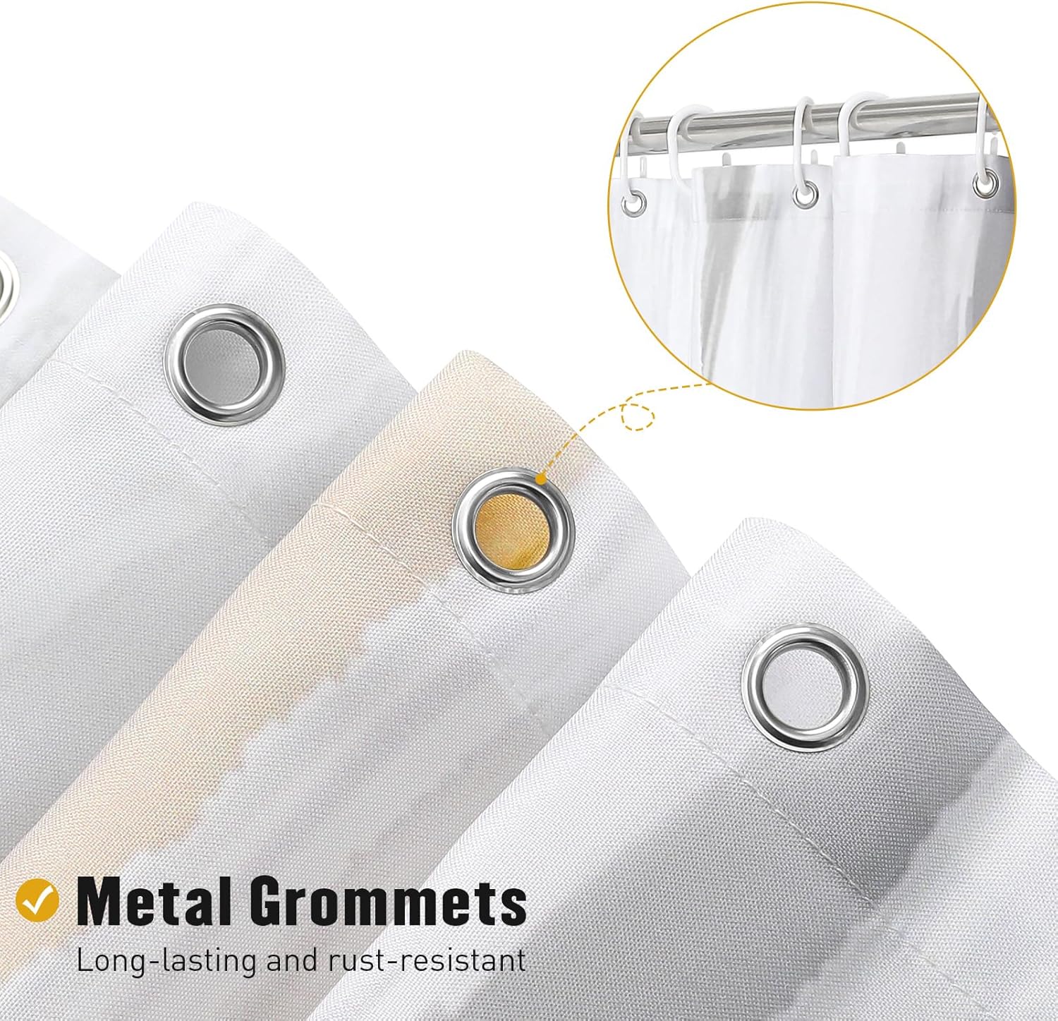 MitoVilla Abstract Black Gold Shower Curtain Set 72x72