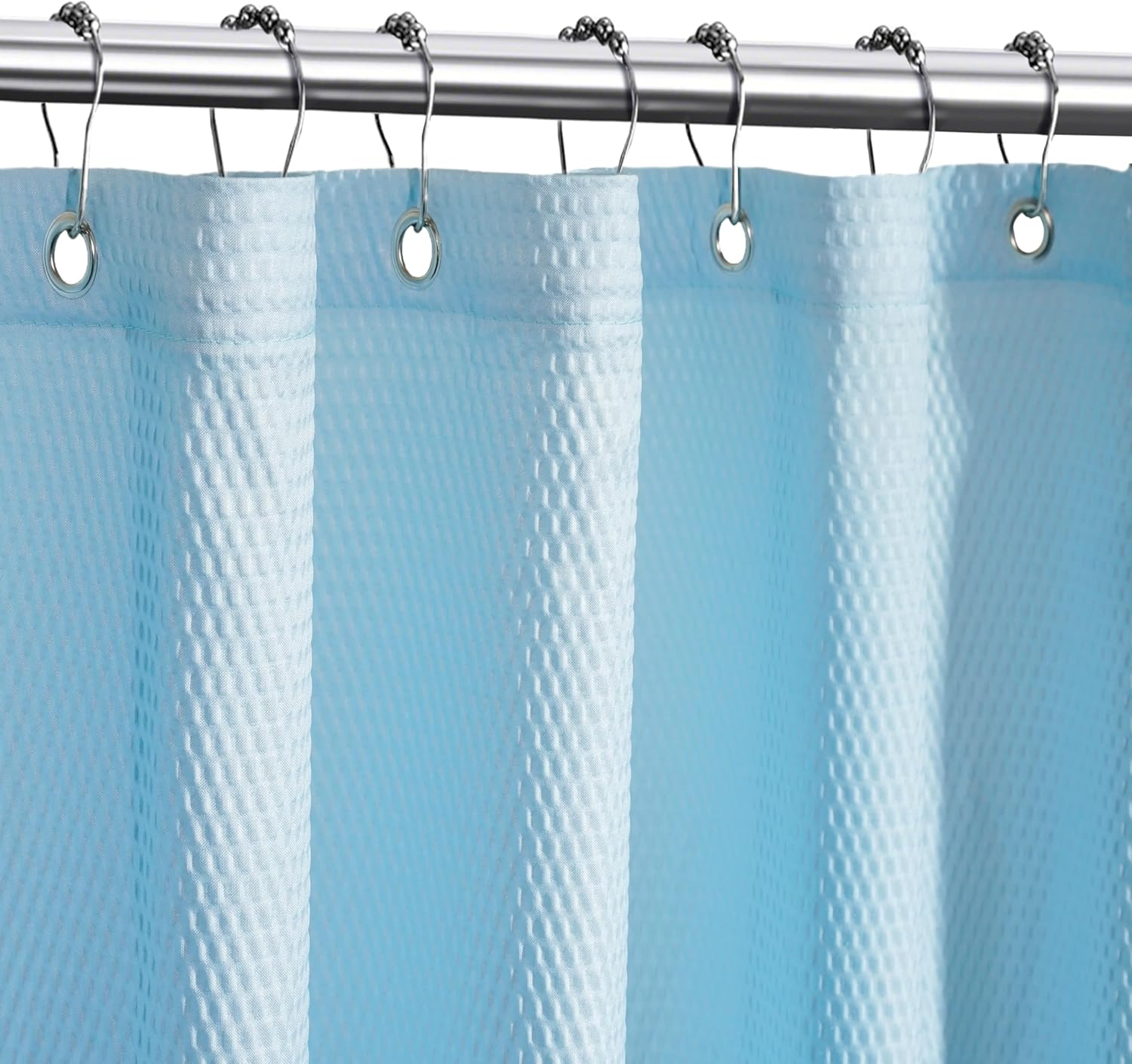 Tititex Solid Sky Blue Shower Curtain Liner with 2 Magnets 1