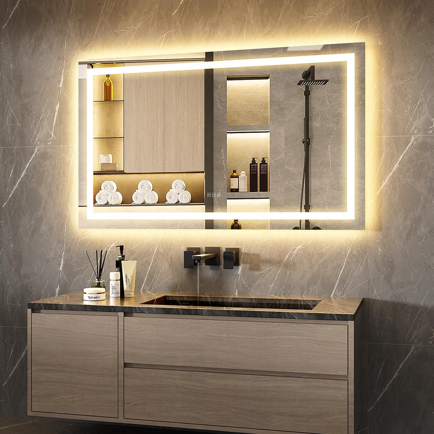 LOYAL STAR 60x36 Wall Mirror with Backlit Front Light