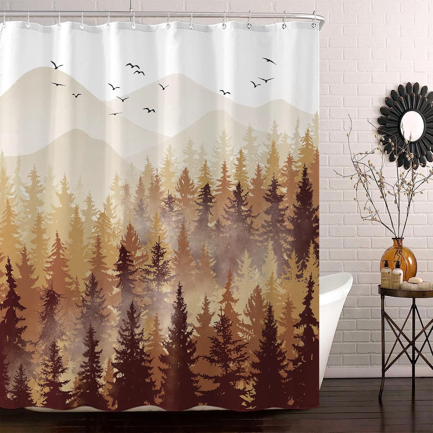 Accnicc Ombre Forest Shower Curtain 72 x 72